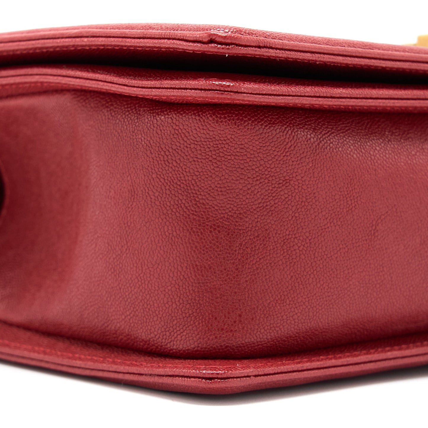 Chanel Medium Boy Bag Grained Calfskin Red Brushed
