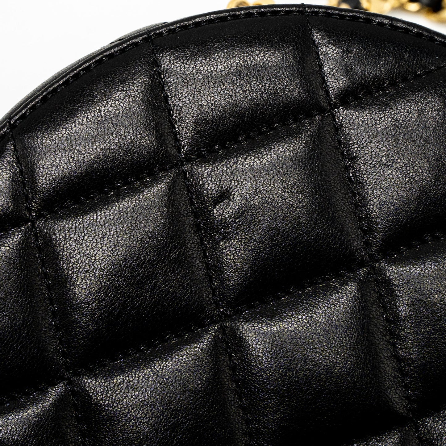 Chanel Round Vanity with Round Handle Crossbody Bag Lambskin Black  (Microchip)