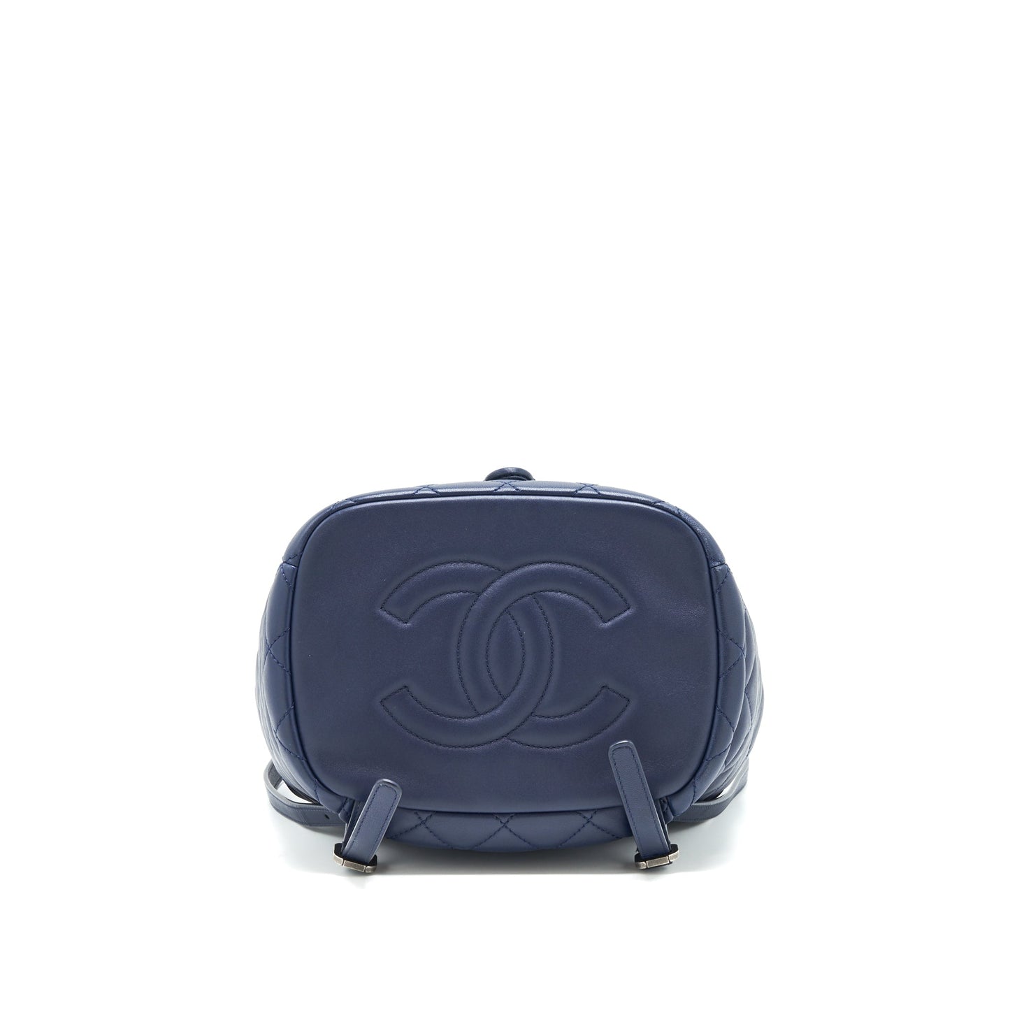 Chanel Quilted Backpack Navy Blue Ruthenium