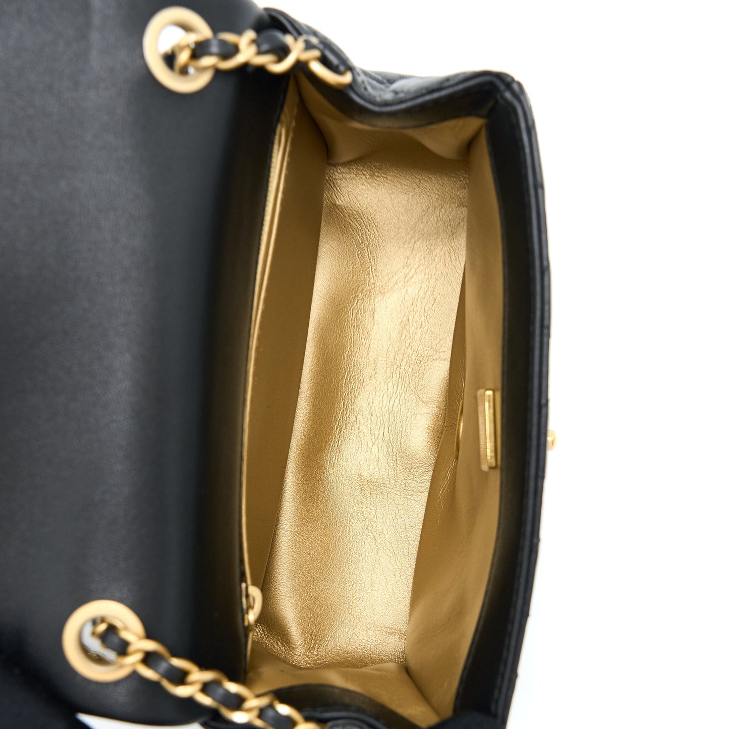Chanel 22S Pearl Crush Mini Square Flap Bag Lambskin Black (Microchip)