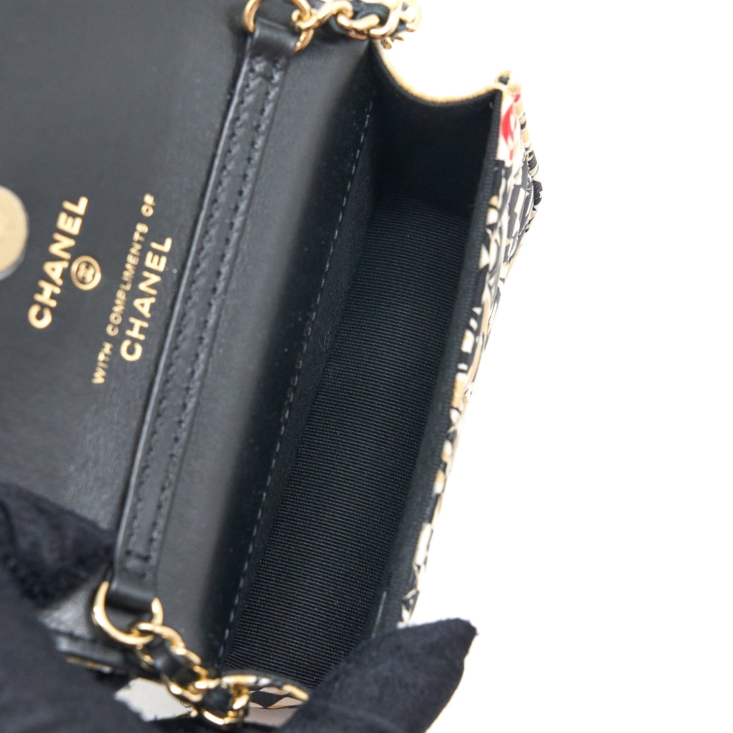Chanel Mini Flap Bag with Chain Fabric Multicolour L (Microchip)