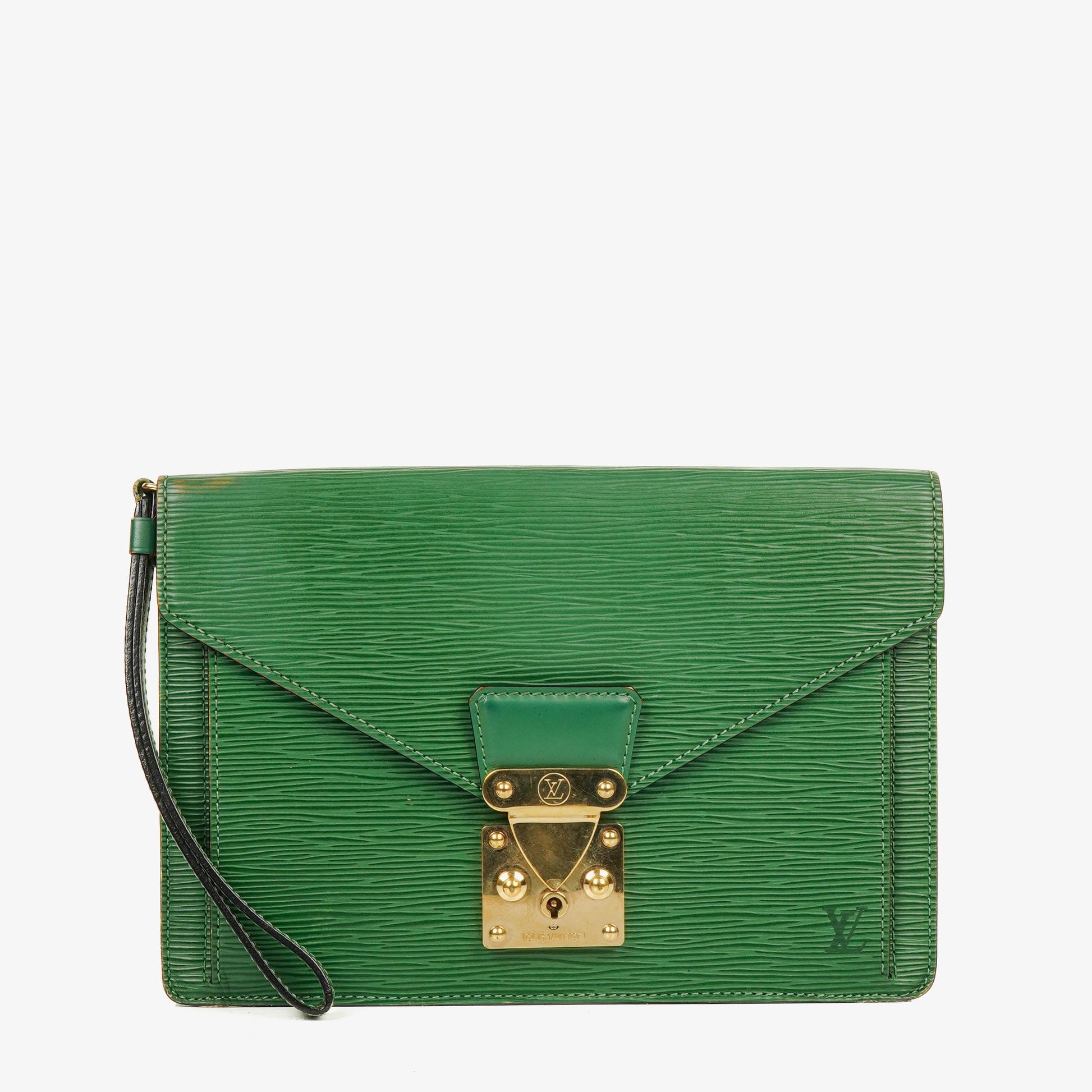 Louis Vuitton Pochette Sellier Dragonne Green Epi Clutch