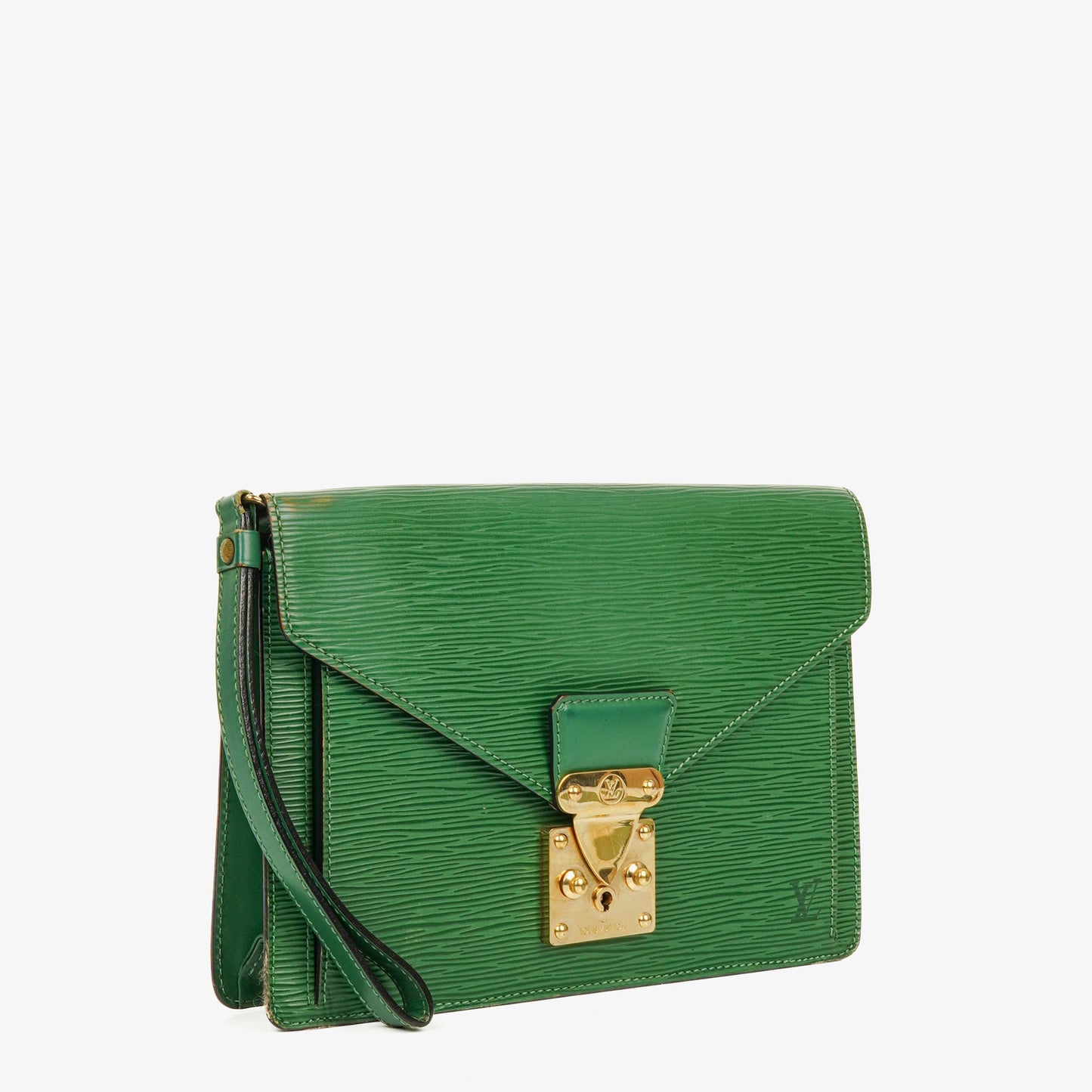 Louis Vuitton Pochette Sellier Dragonne Green Epi Clutch