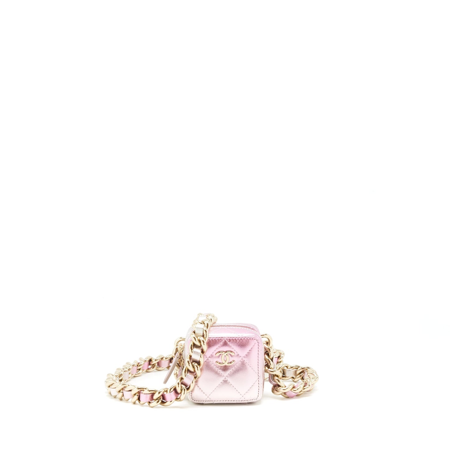 Chanel Mini Vanity With Giant Chain Iridescent Pink L