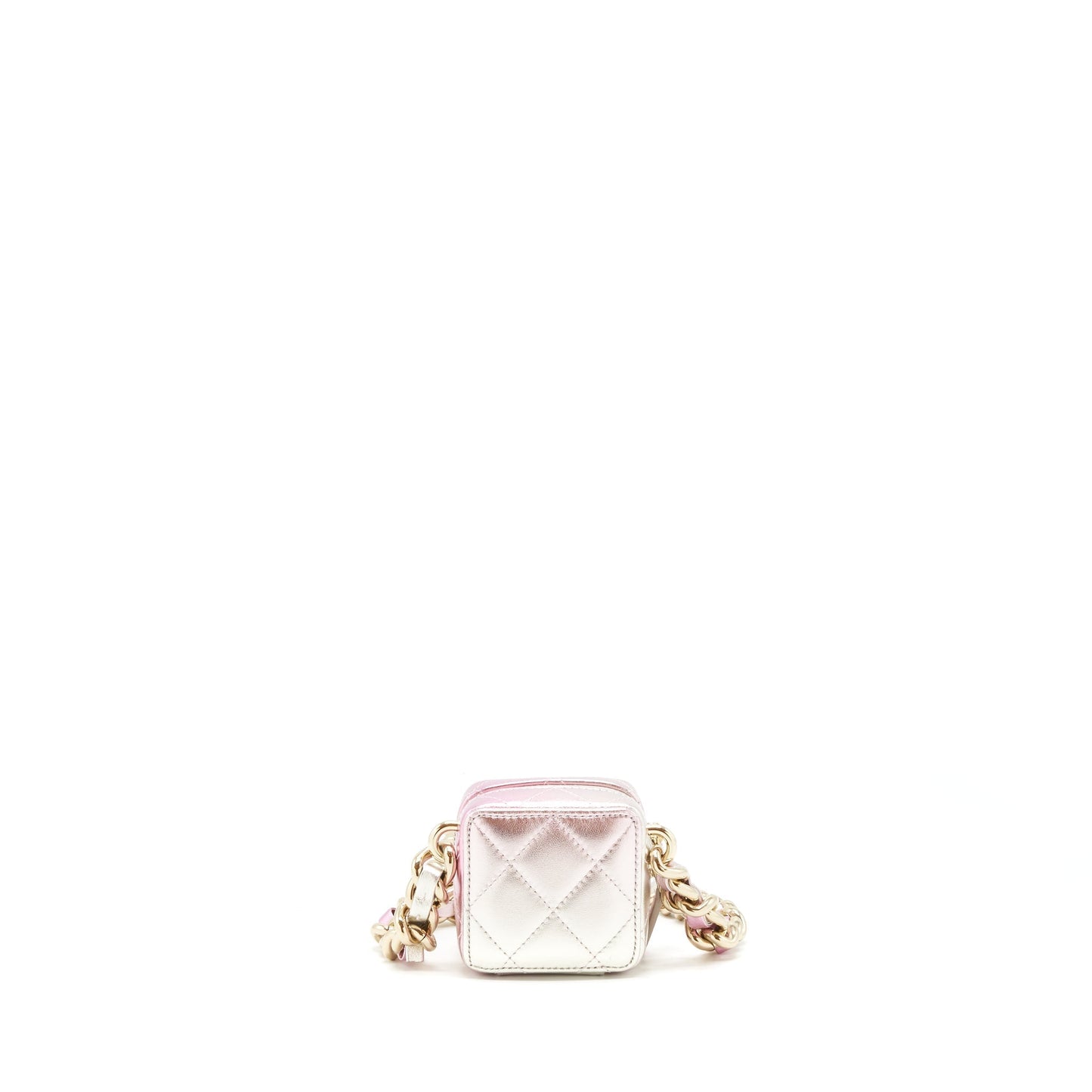 Chanel Mini Vanity With Giant Chain Iridescent Pink L