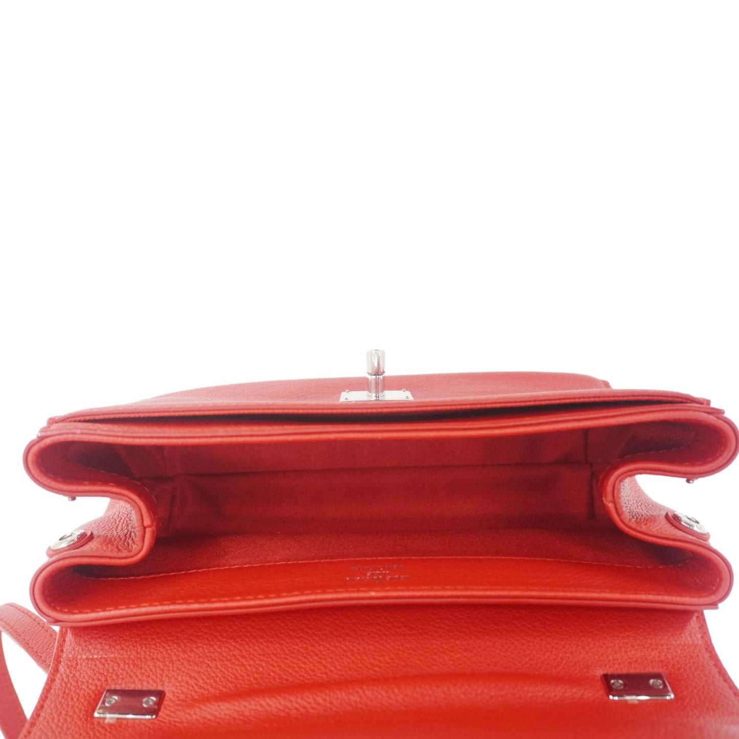 LOUIS VUITTON Lockme II BB  Pebbled Leather Crossbody Bag Rubis