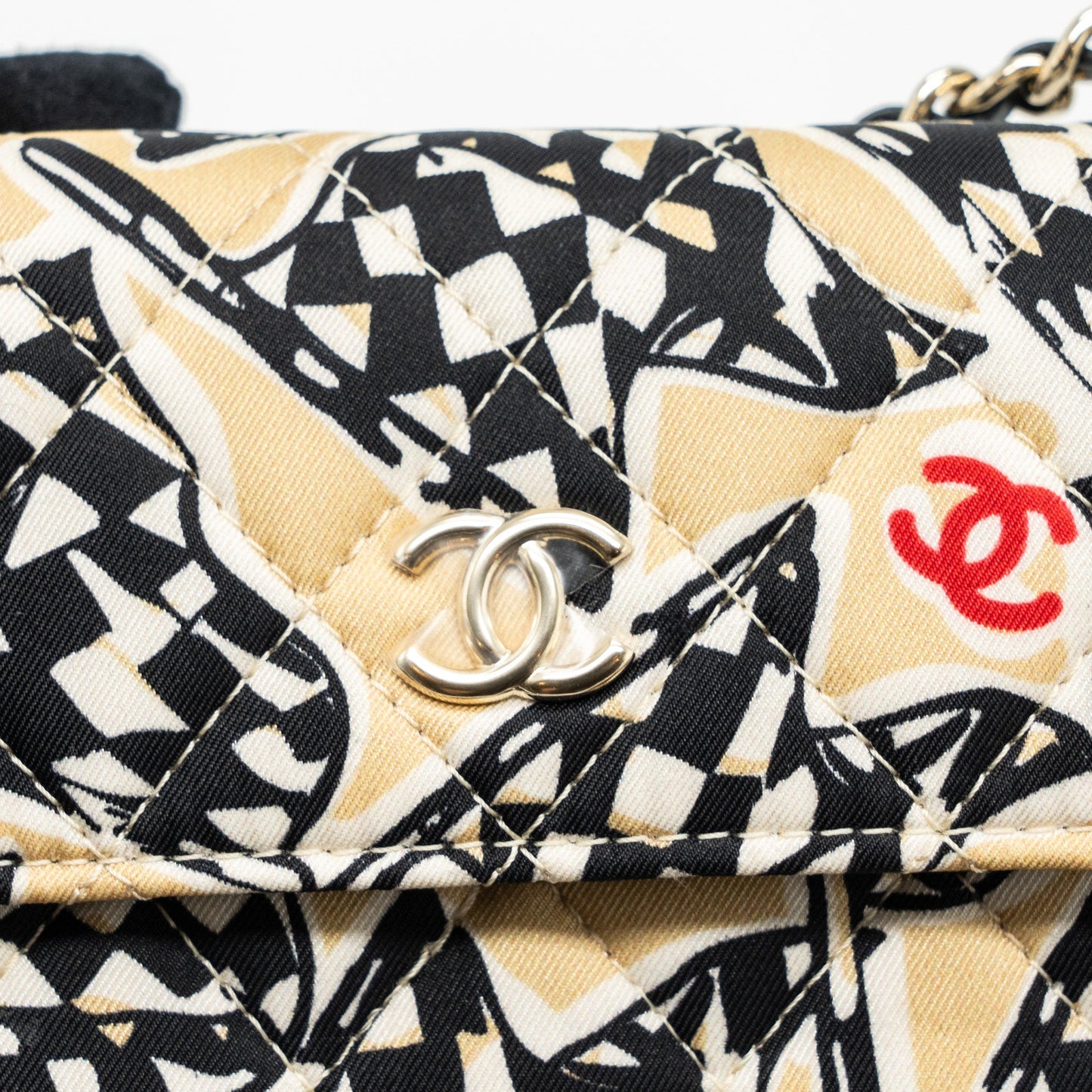 Chanel Mini Clutch With Chains Fabric Multicolour L(microchip)