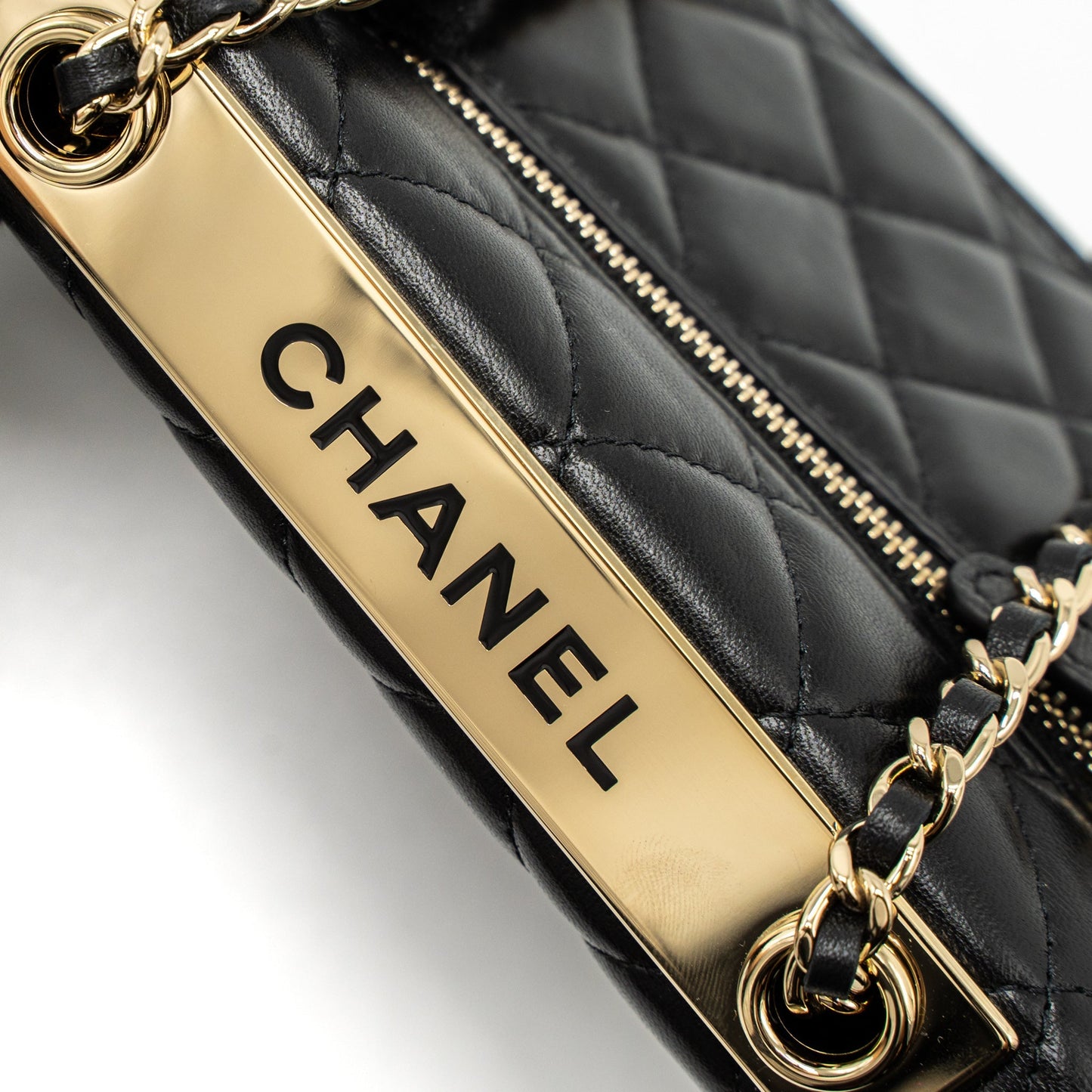 Chanel Mini Trendy CC Wallet on Chain Lambskin Black L (Microchip)