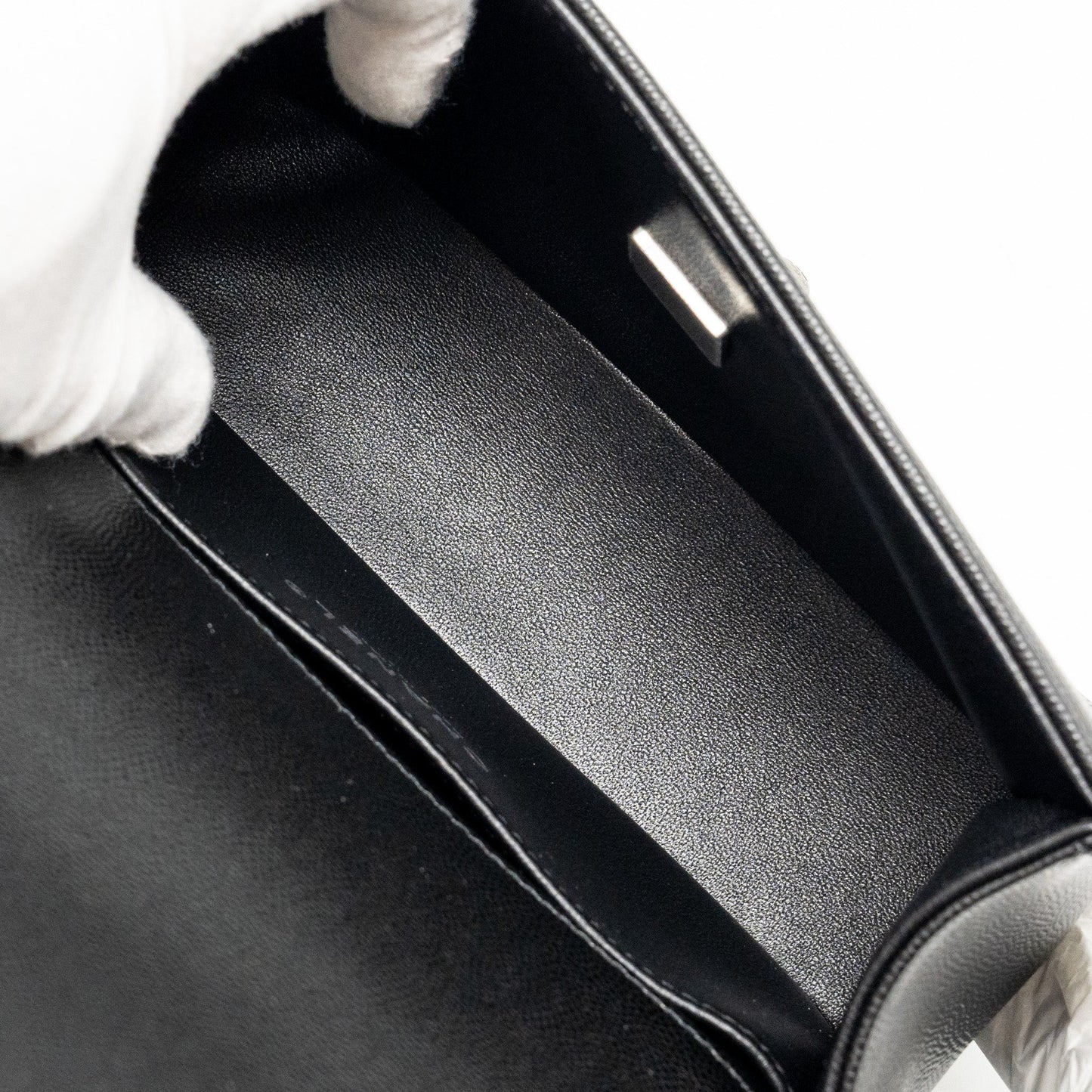 Chanel Small Boy Bag Caviar BLACK Ruthenium  (Microchip)