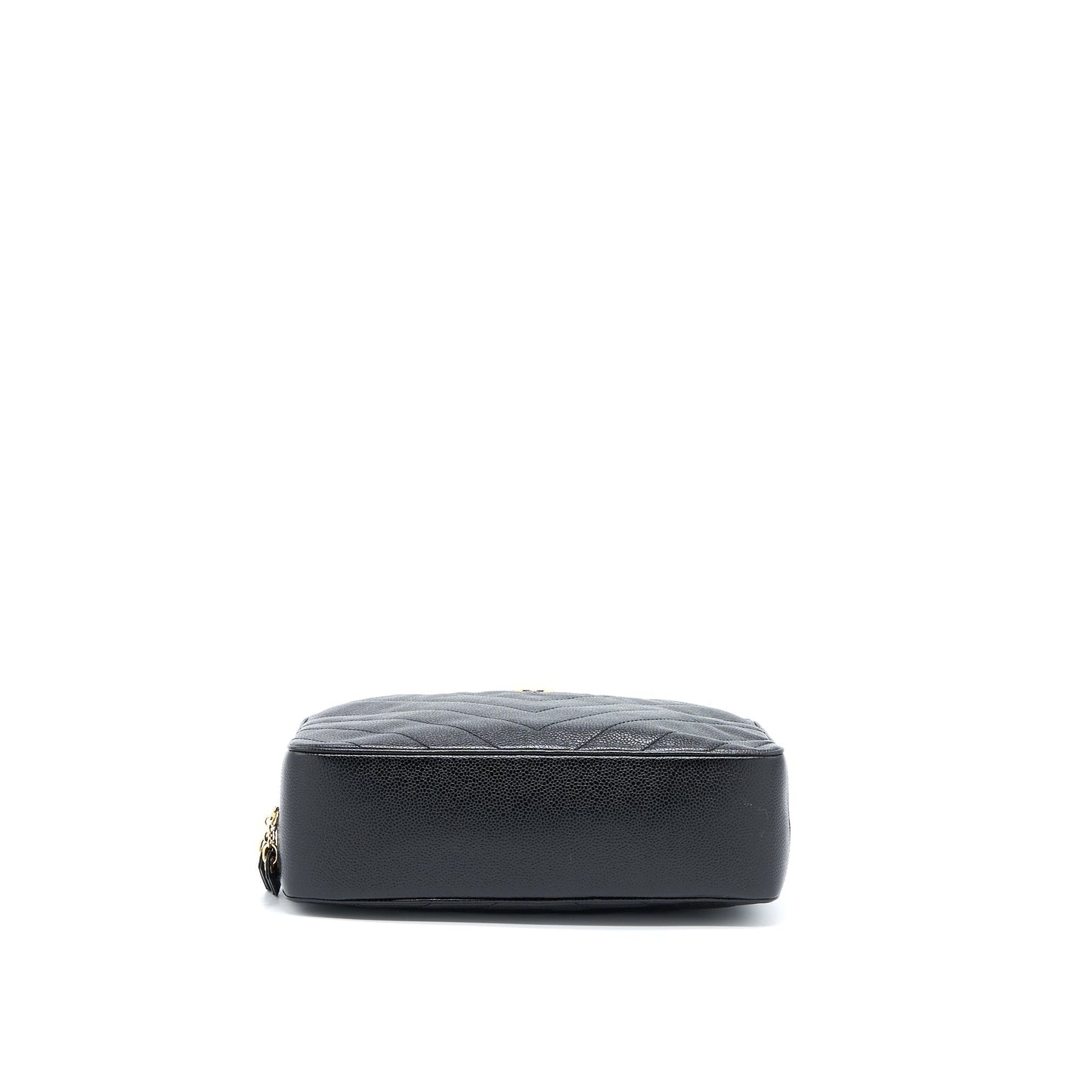 Chanel  Camera Chevron Tote Bag Caviar Black