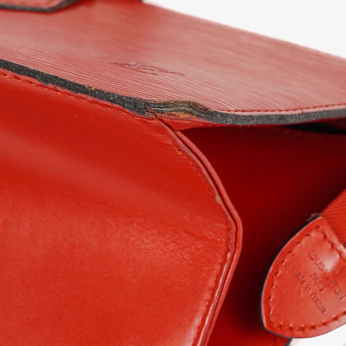 Louis Vuitton Triangle Red EPI Leather Handbag