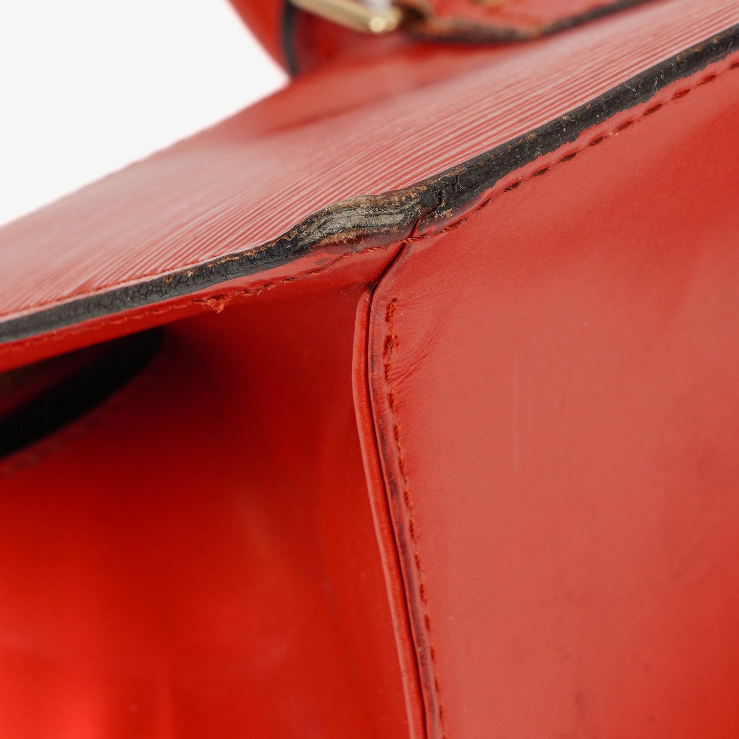 Louis Vuitton Triangle Red EPI Leather Handbag
