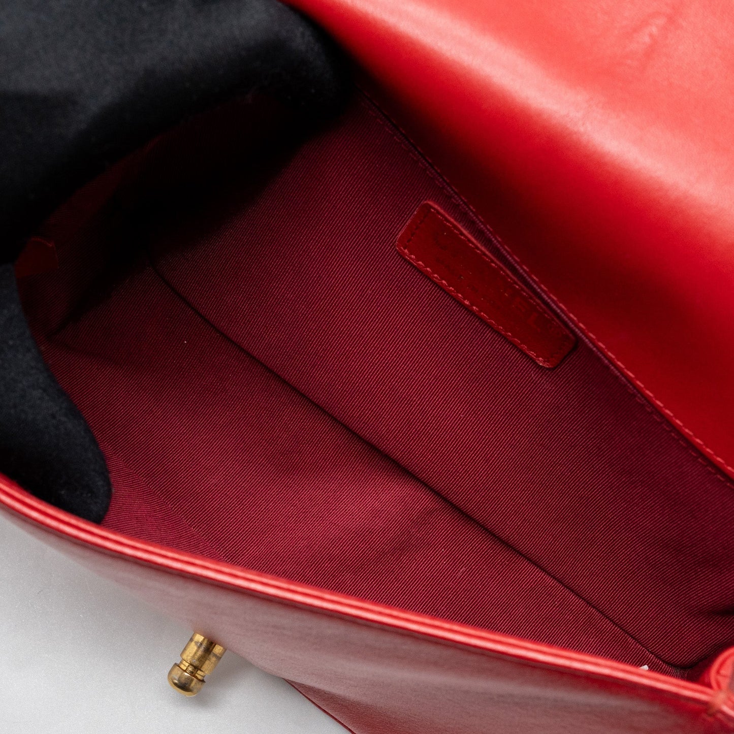Chanel Medium Boy Bag Lambskin Red Brushed