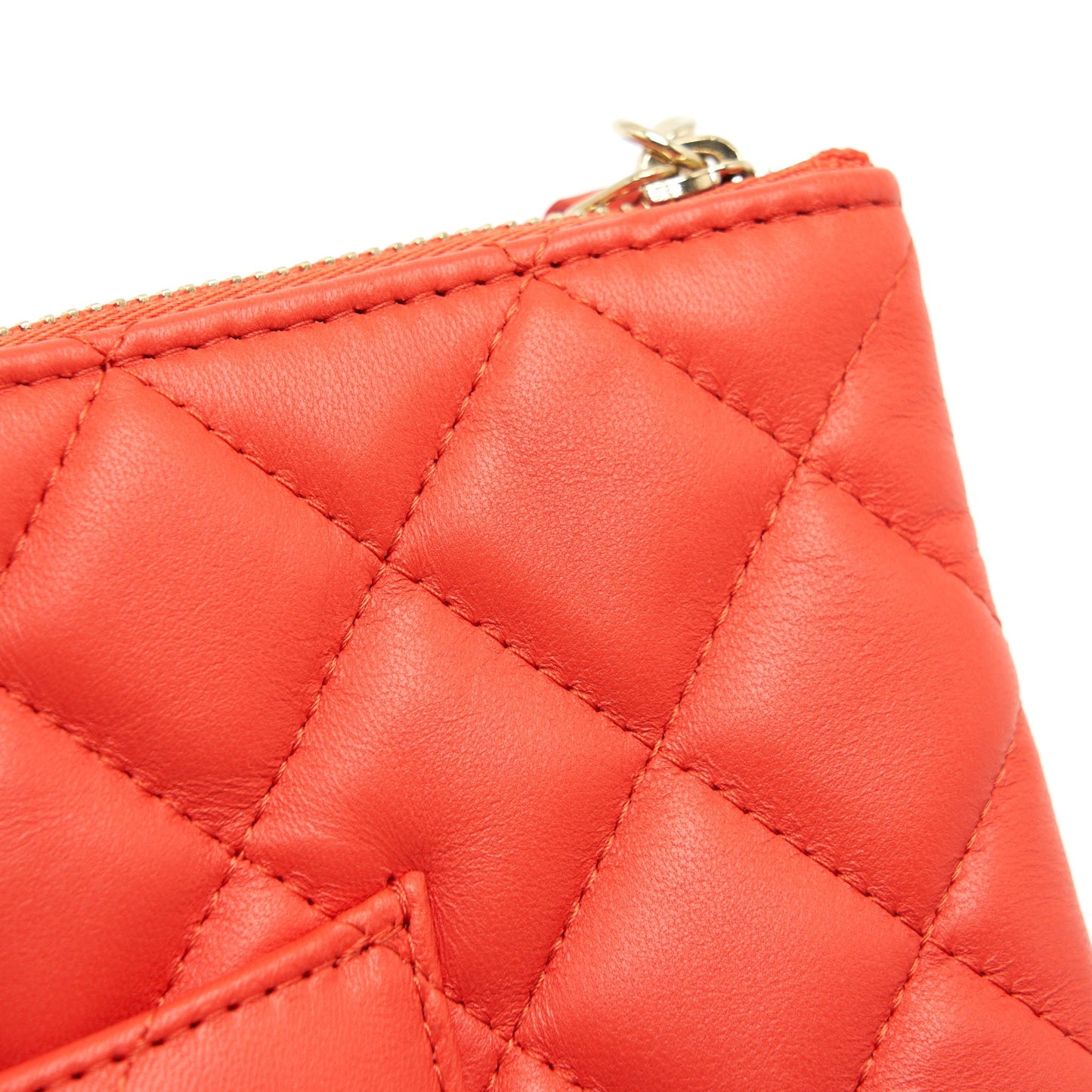 Chanel Habana O Case Pouch Lambskin Red