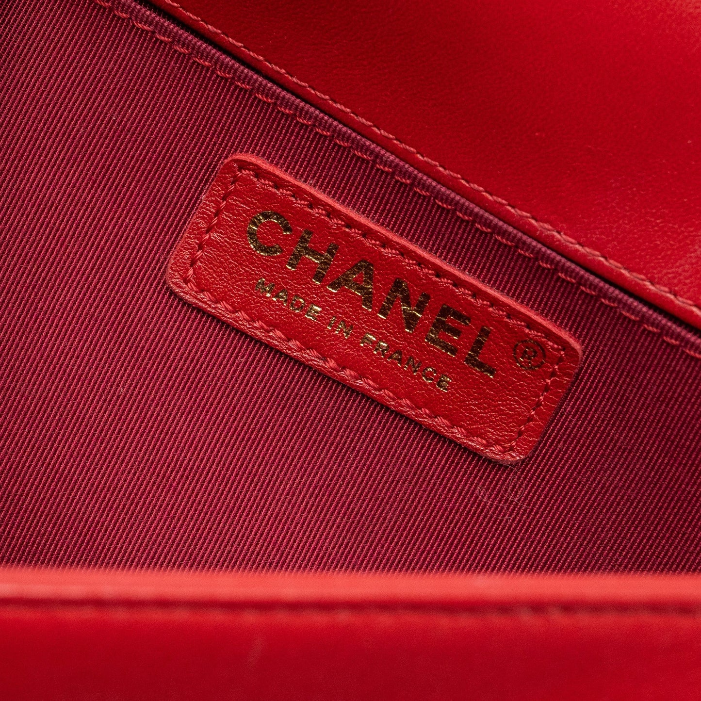 Chanel Medium Boy Bag Lambskin Red Brushed