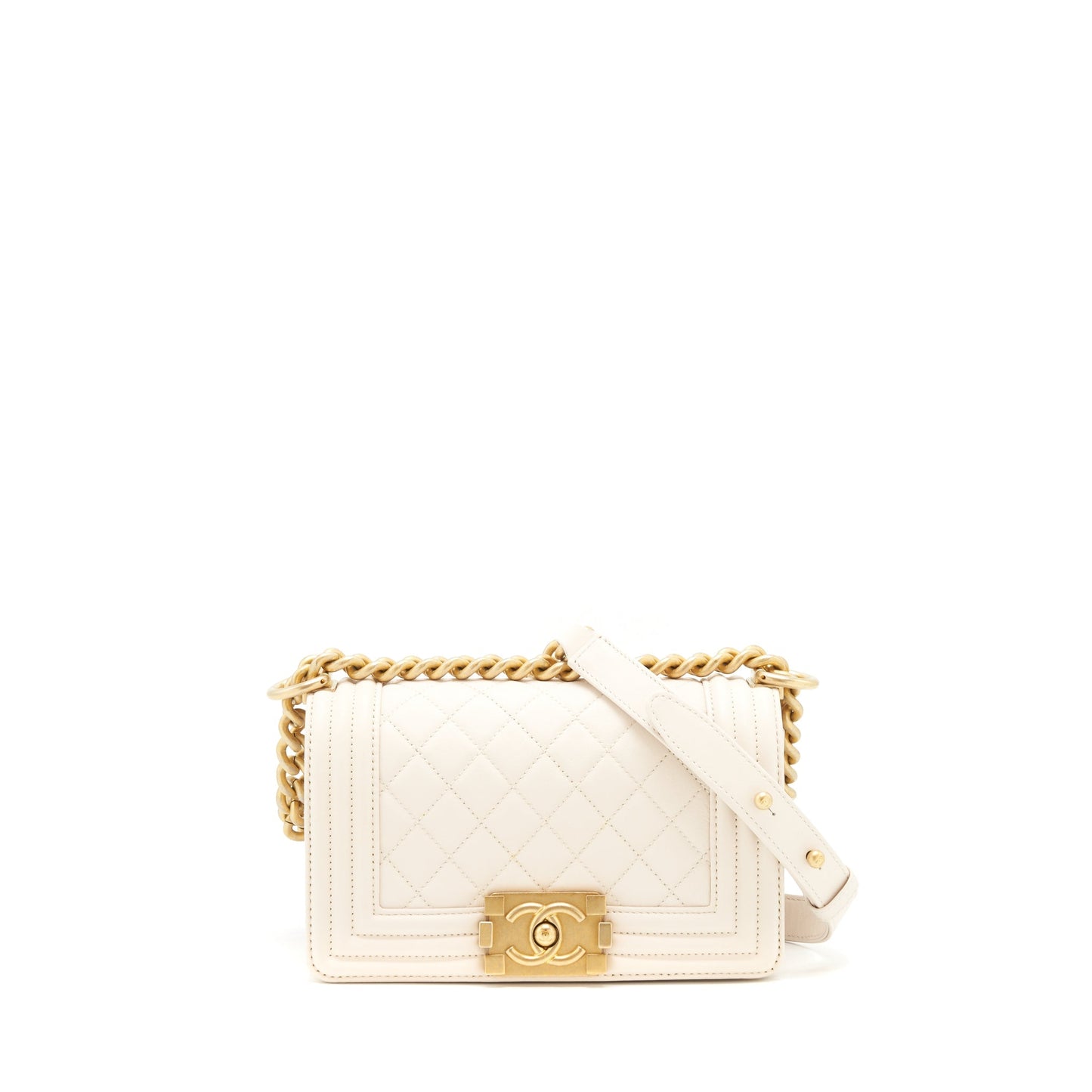 Chanel Small Boy Chanel Calfskin white