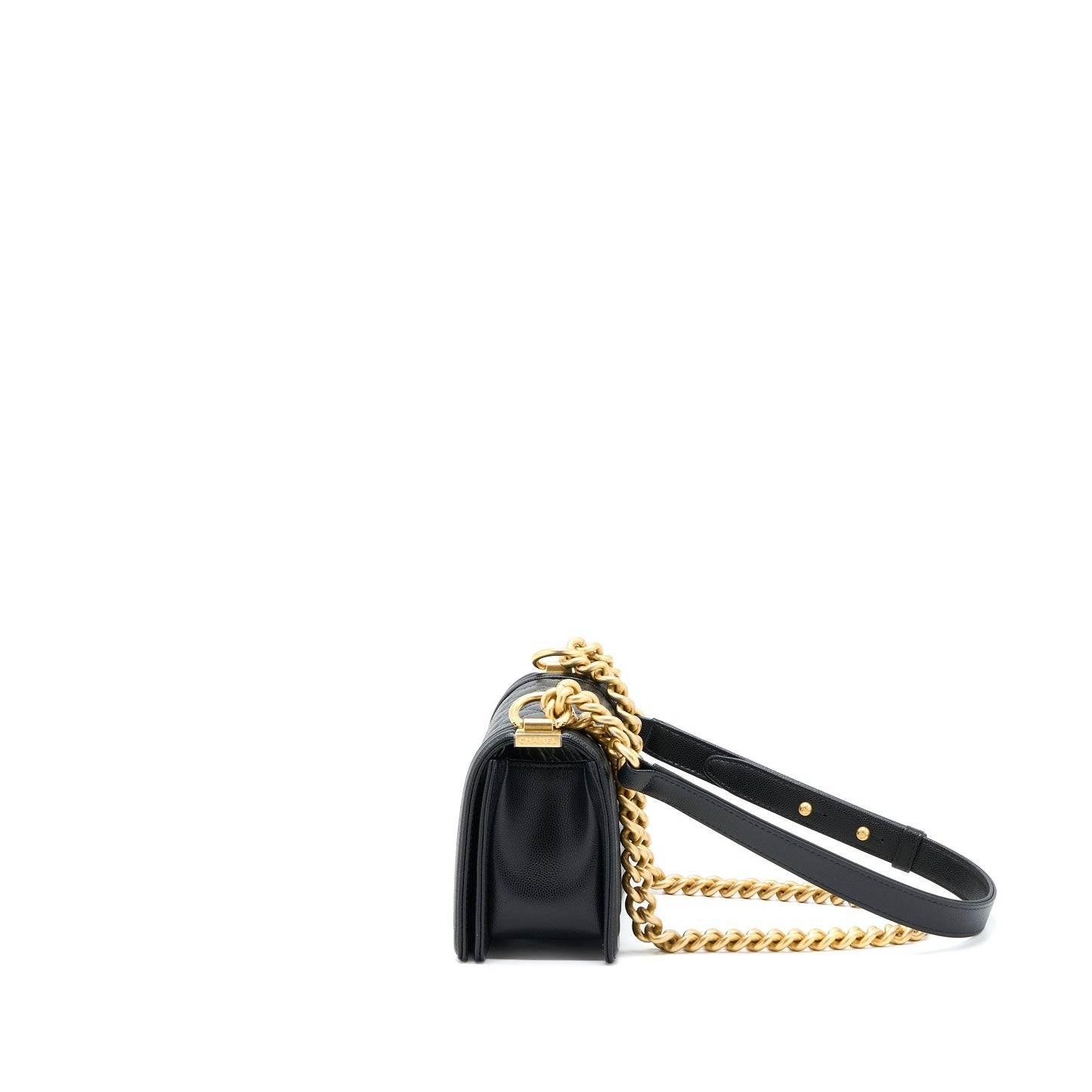 Chanel Small Boy Bag Caviar Black  (Microchip )
