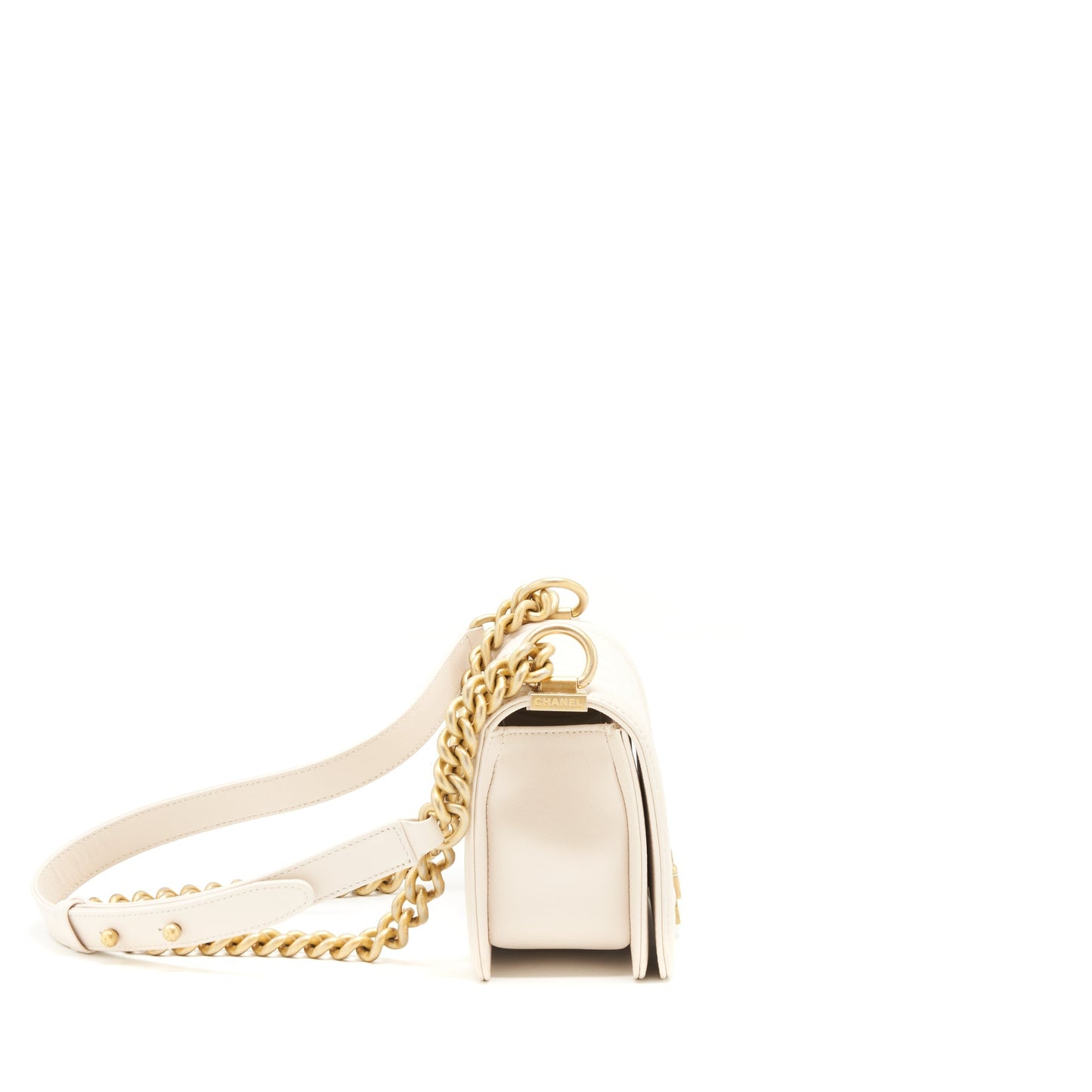 Chanel Small Boy Chanel Calfskin white