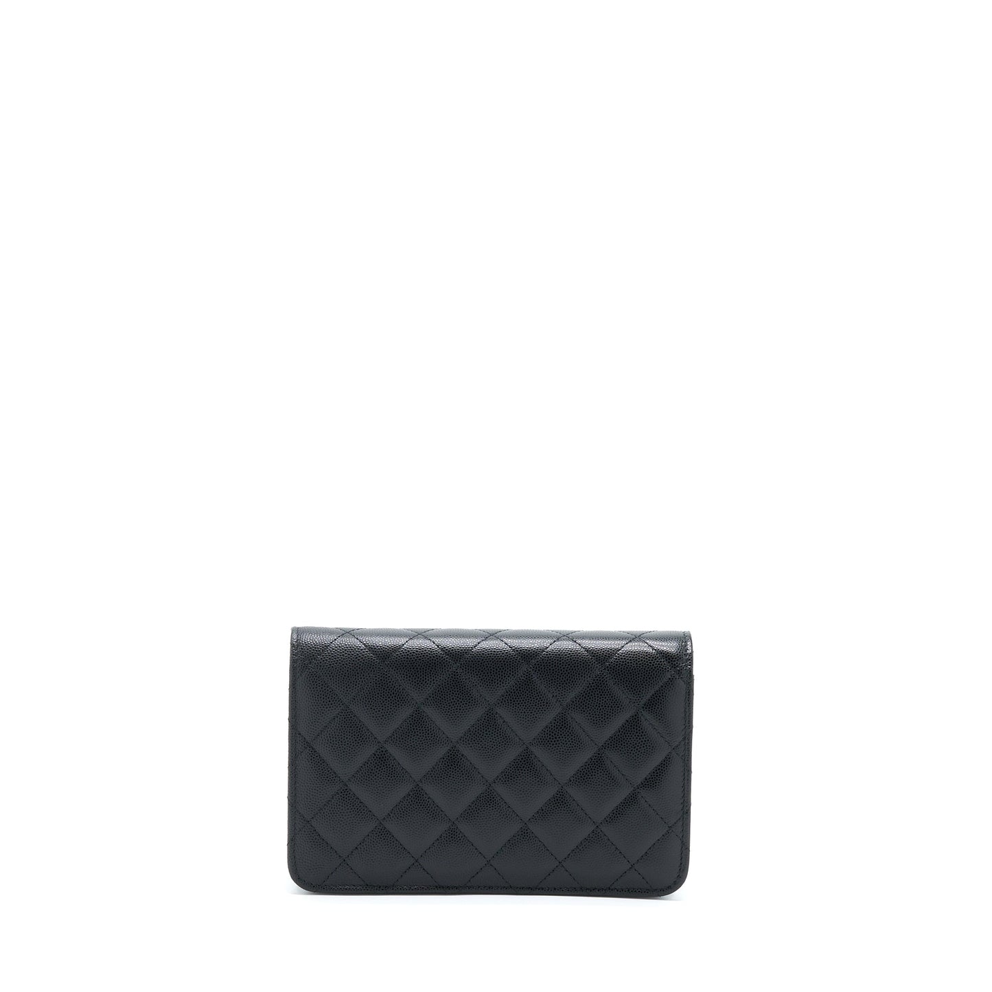 Chanel 22S Wallet On Chains With Detail CC Logo Caviar Black L