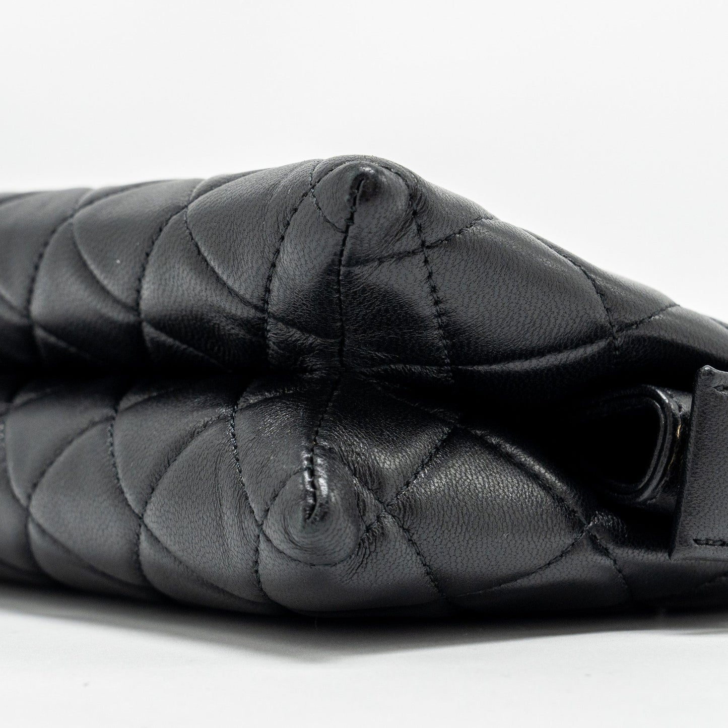 Chanel Coco Charms Quilted Pouch Bag Lambskin Black