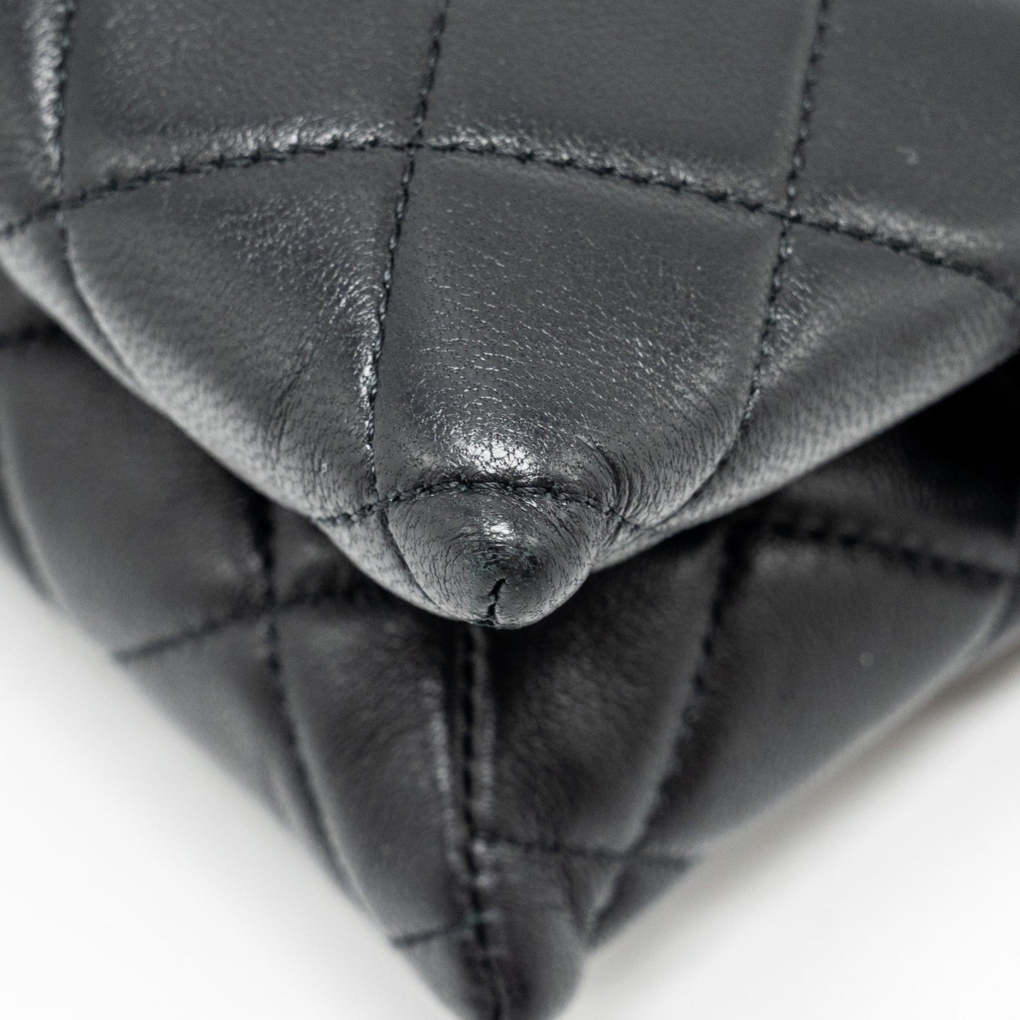 Chanel Coco Charms Quilted Pouch Bag Lambskin Black