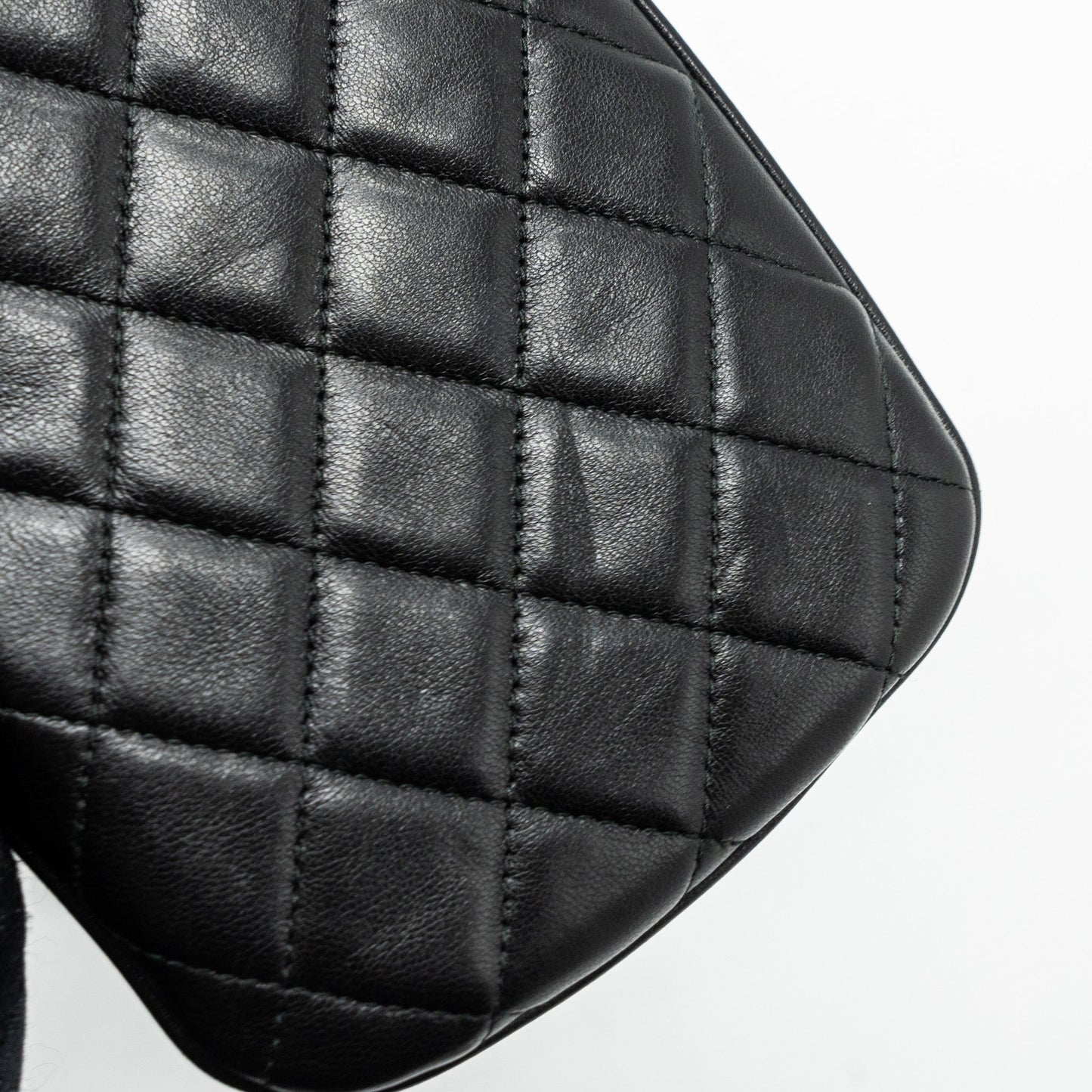 Chanel Phone Holder With Chain Lambskin Black L