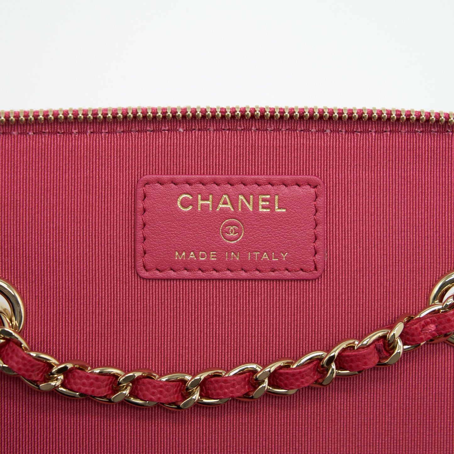 Chanel Long Vanity Case Caviar Hot Pink L