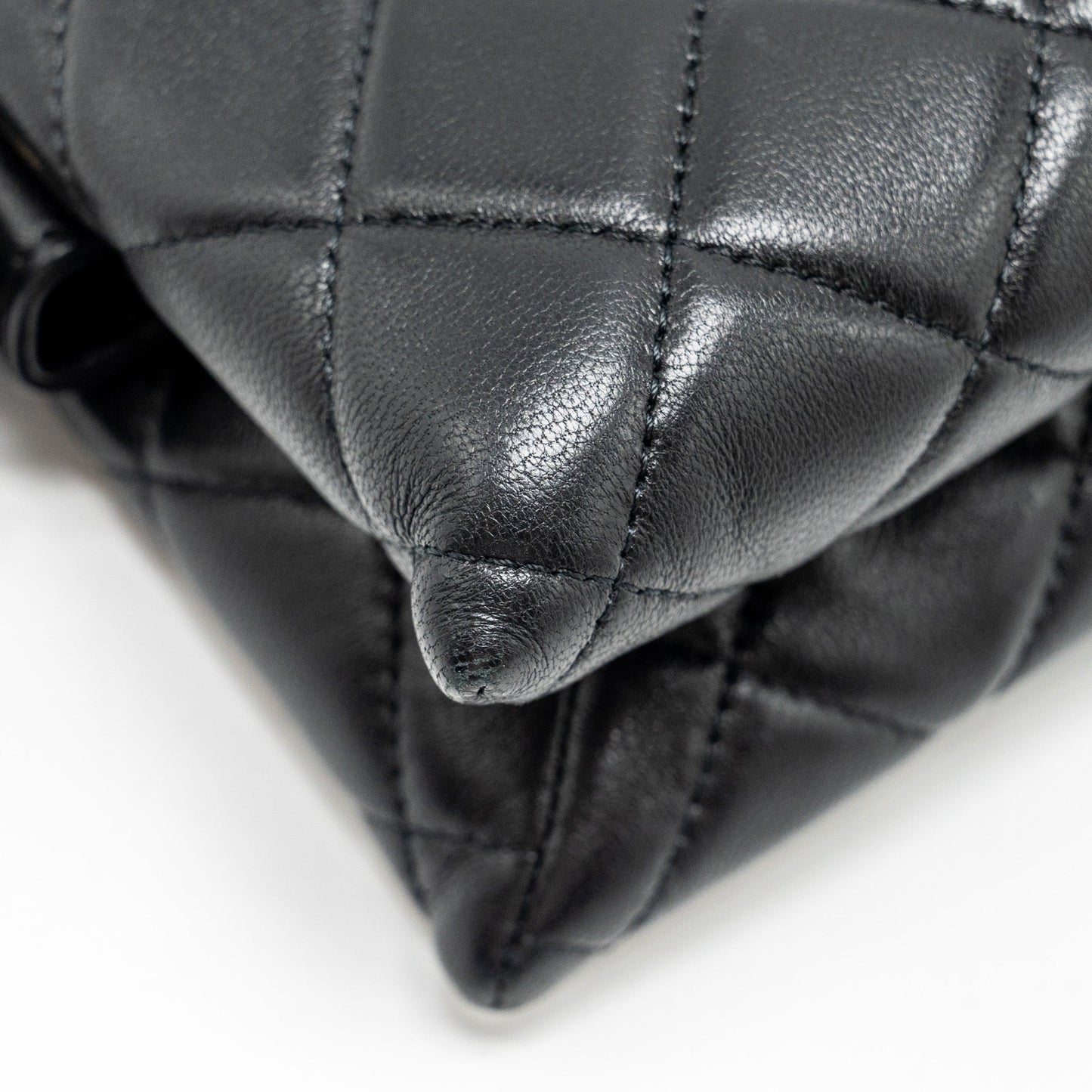 Chanel Coco Charms Quilted Pouch Bag Lambskin Black