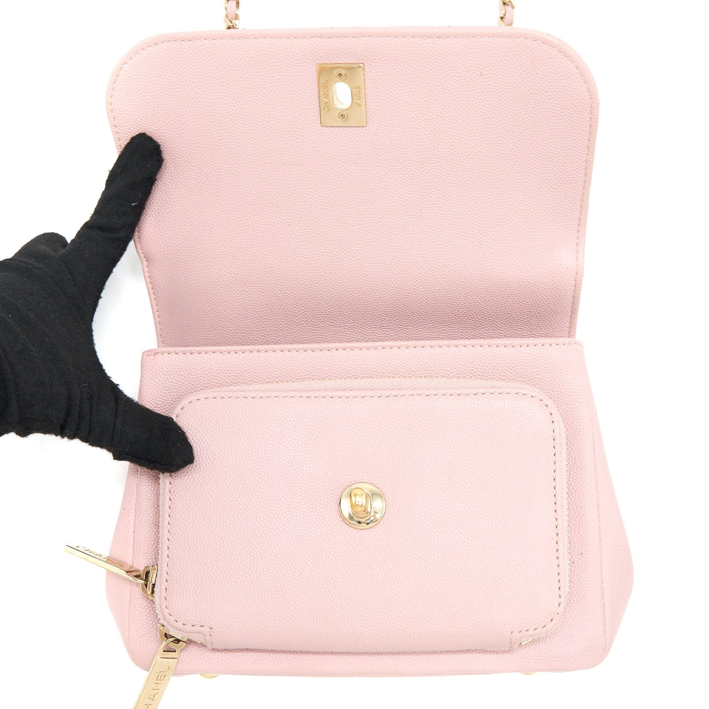 Chanel Small Business Affinity Bag Caviar Light Pink L