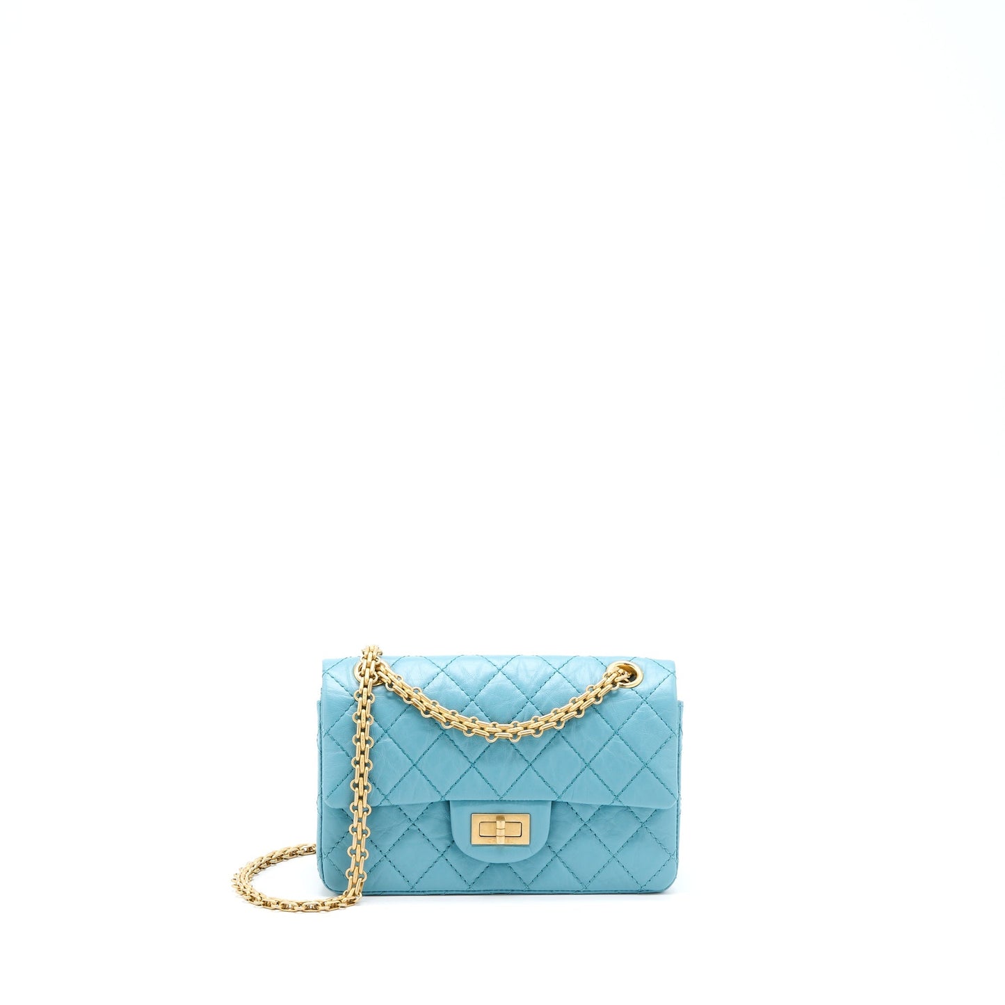 Chanel Mini 2.55 Reissue Flap Bag Aged Calfskin Light Blue