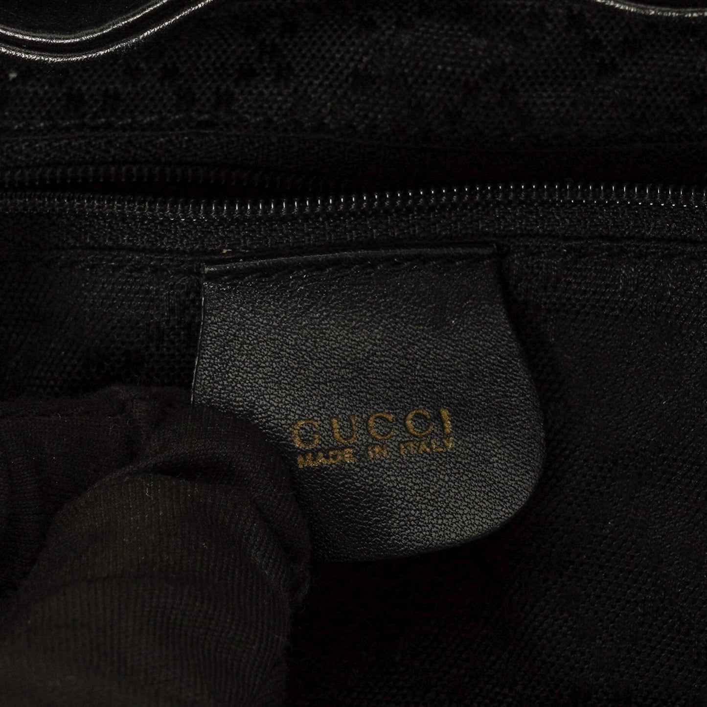 Gucci Vintage Black Leather Bamboo Backpack