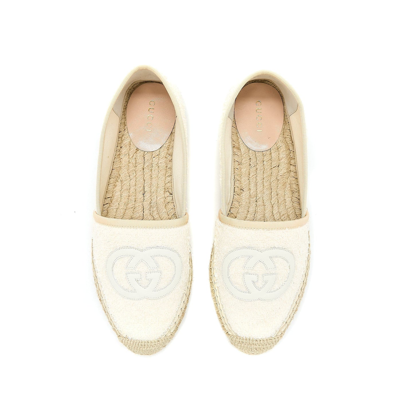 Gucci Size 37.5 Espadrilles Cotton / Tweed White