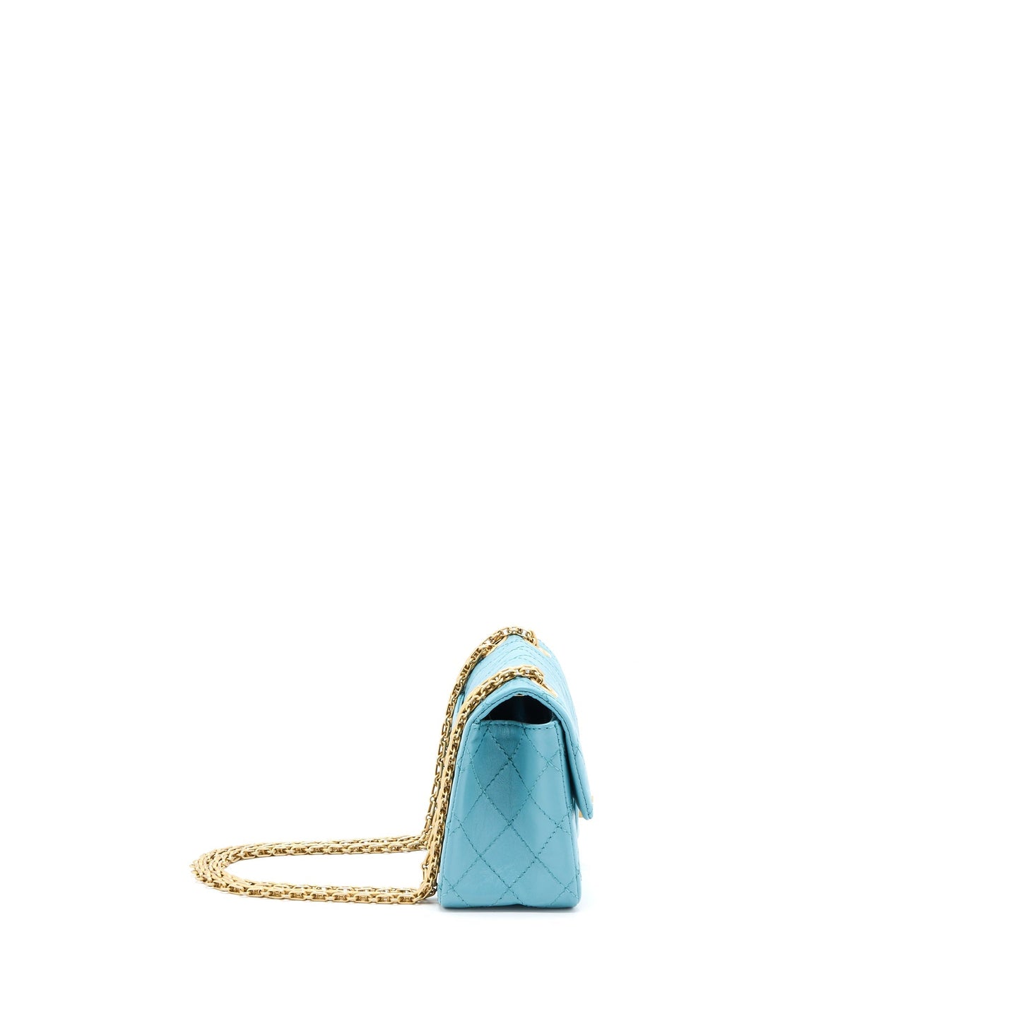 Chanel Mini 2.55 Reissue Flap Bag Aged Calfskin Light Blue
