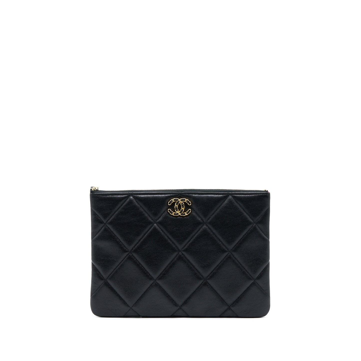 Chanel 19 Clutch Lambskin Black