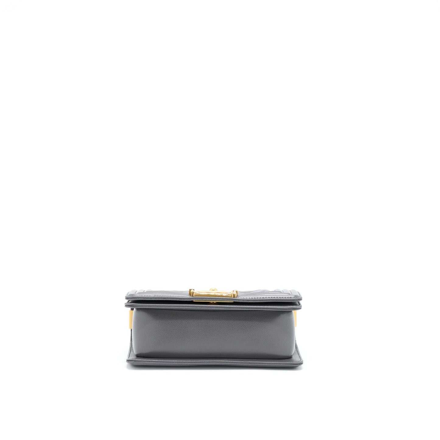 Chanel Small Boy Bag Caviar Grey  (Microchip)