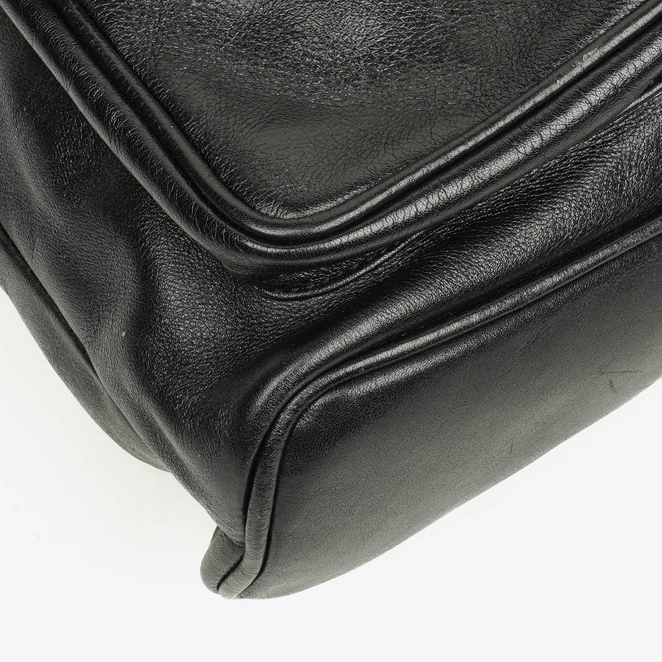Gucci Vintage Black Leather Bamboo Backpack