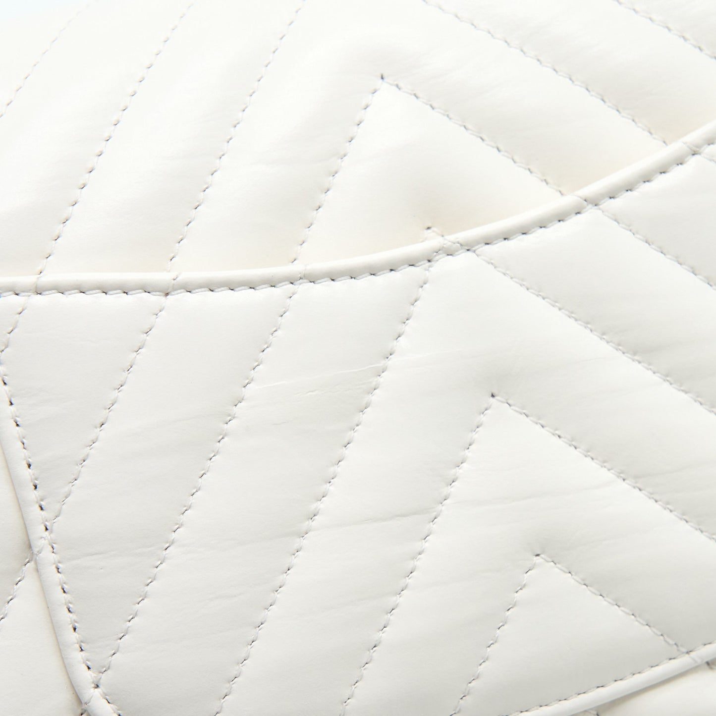 Chanel Mini 2.55 Reissue Chevron Flap Bag Aged Calfskin White Brushed  (Microchip)
