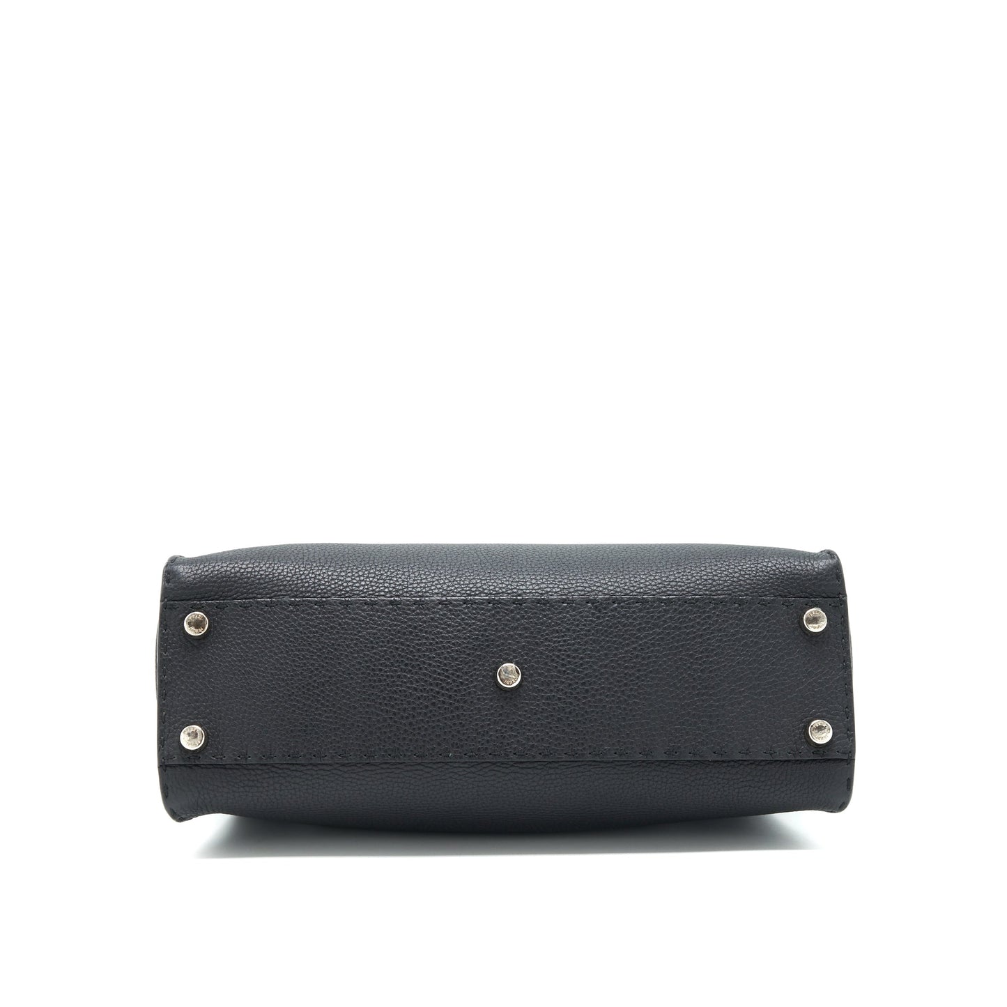 Fendi Peekaboo Tote Purse Grained Calfskin Black