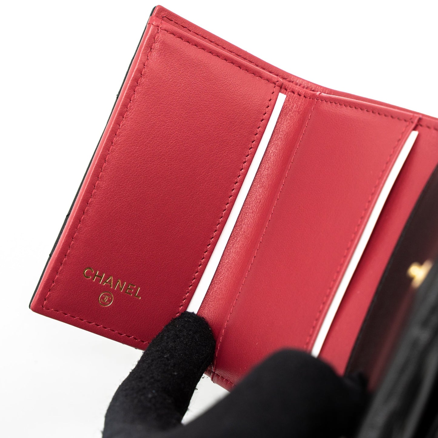 Chanel 19 Flap Compact Wallet Lambskin Black  (Microchip)