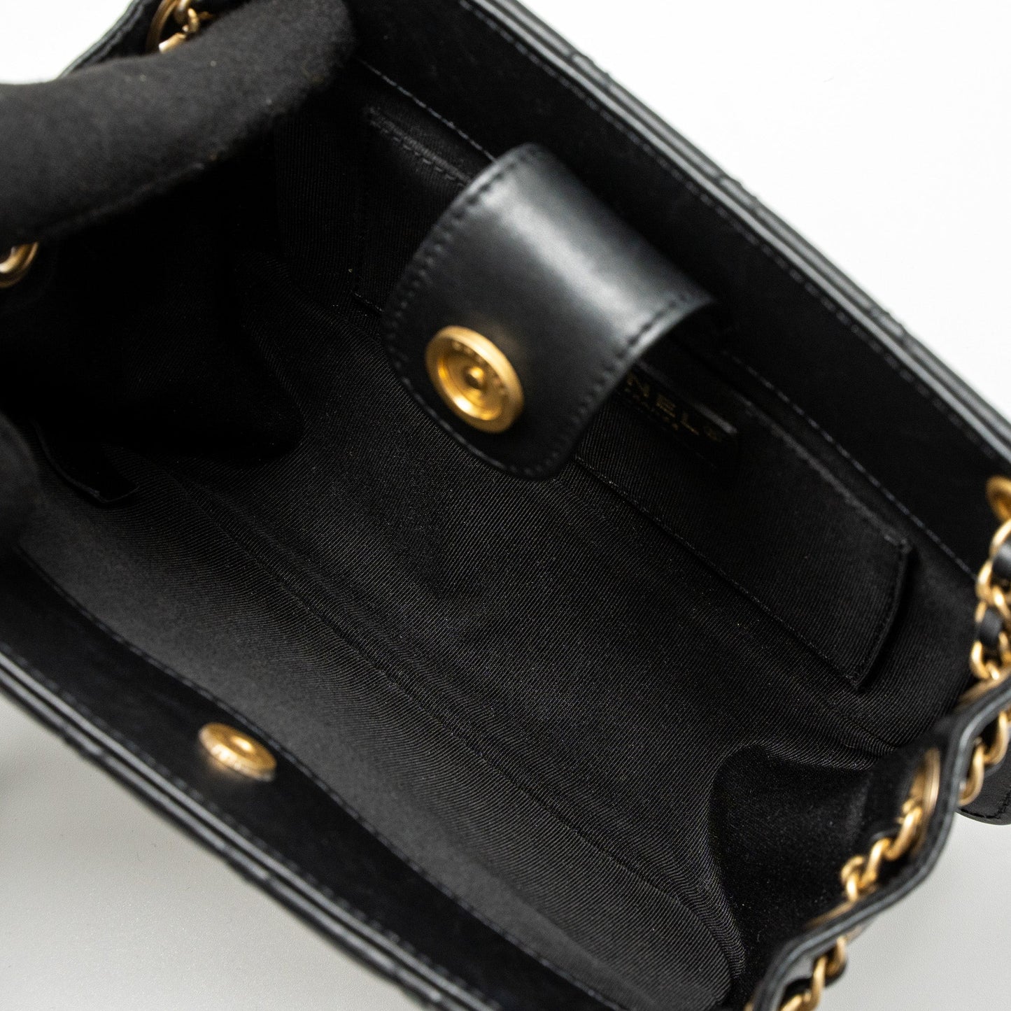 Chanel Giant CC Logo Mini Tote Bag Lambskin Black
