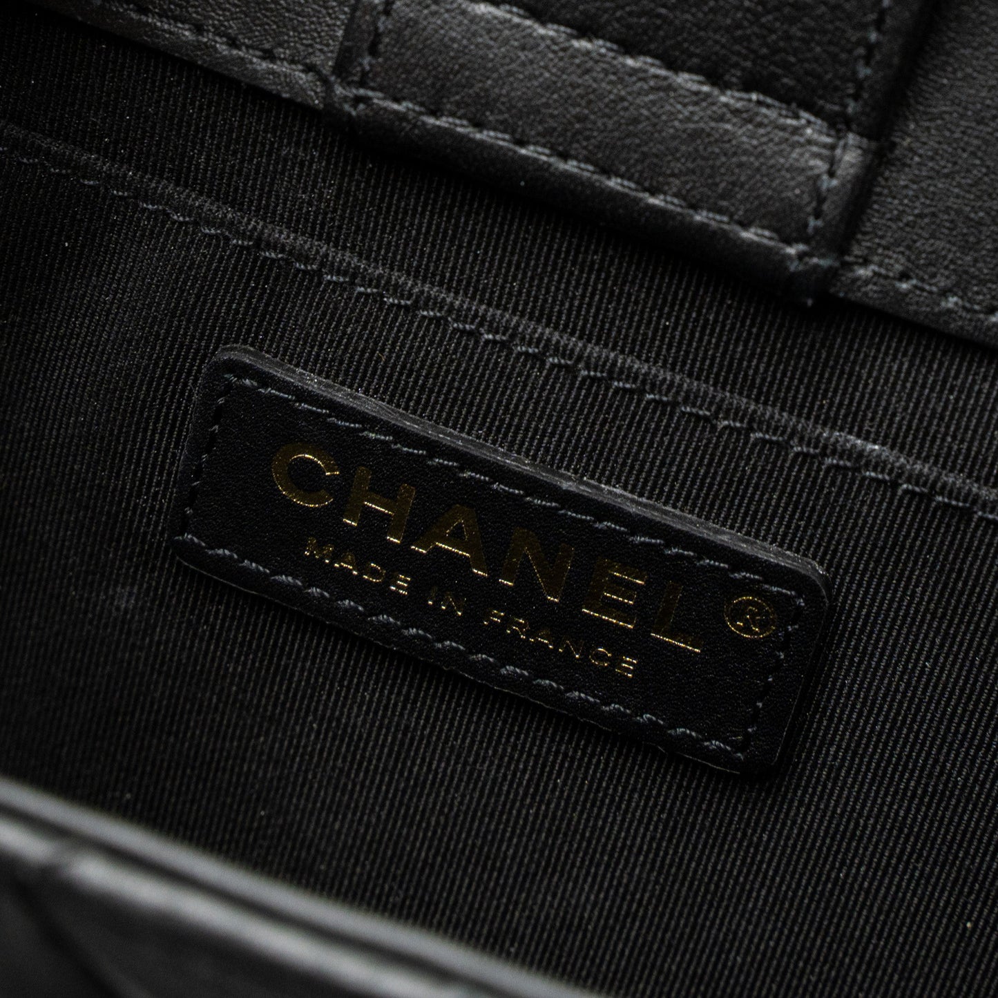 Chanel Giant CC Logo Mini Tote Bag Lambskin Black