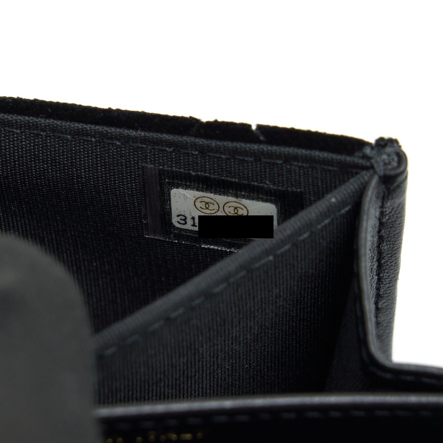 Chanel Velvet CC Logo Small Flap Wallet Black L