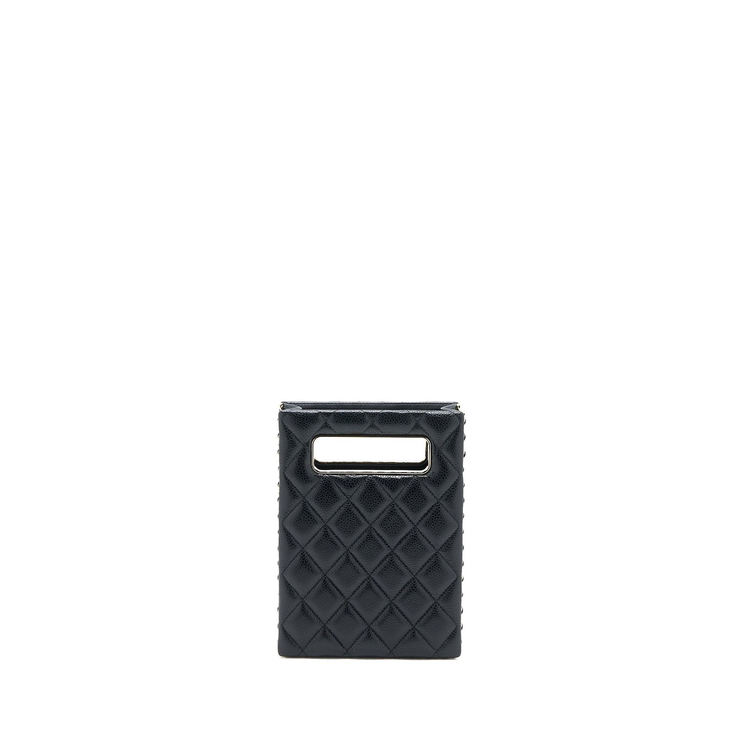 Chanel Vertical Evening Chain Bag Caviar Black L (Microchip)