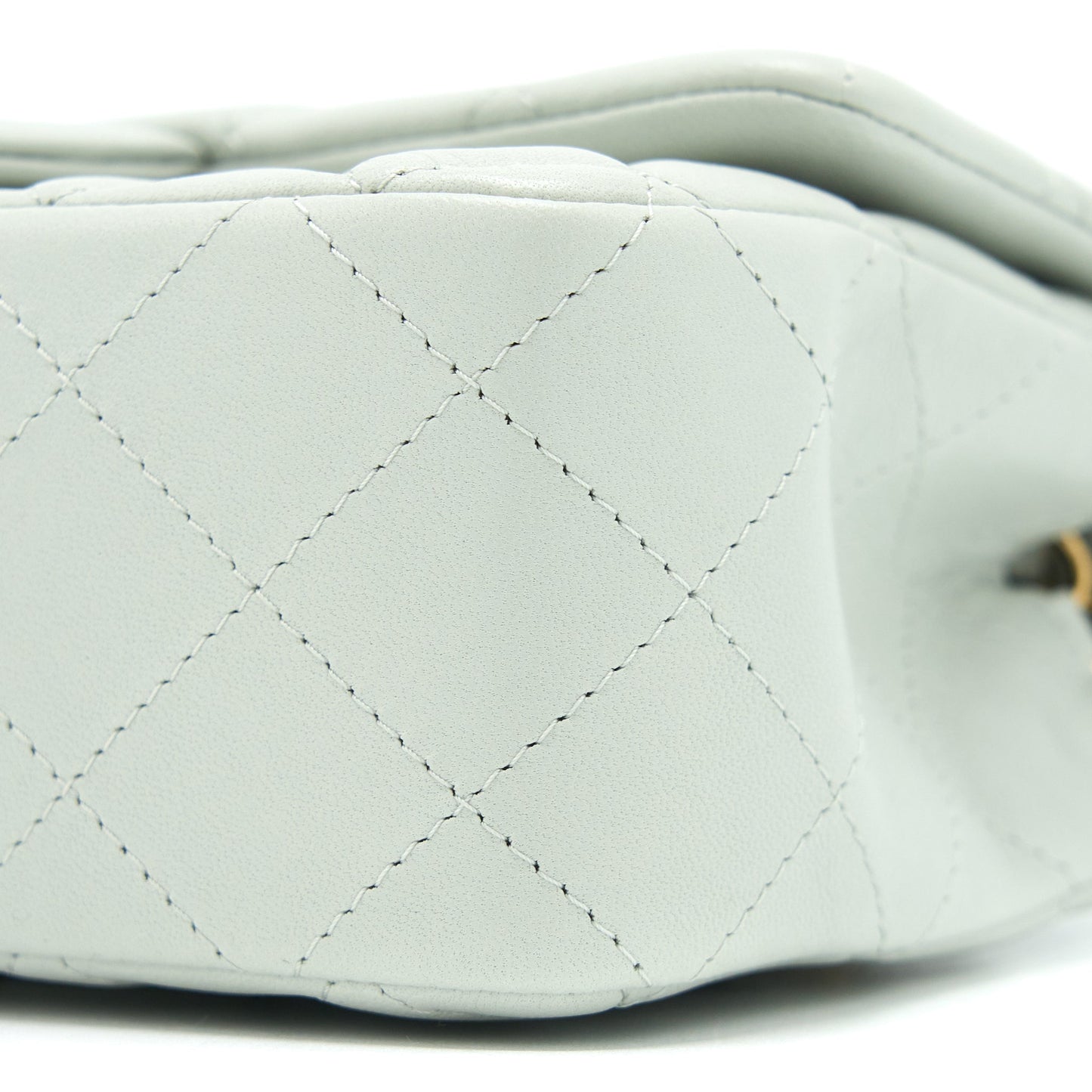 Chanel 23C Mini Rectangular Flap Bag Lambskin Light Grey L (Microchip)