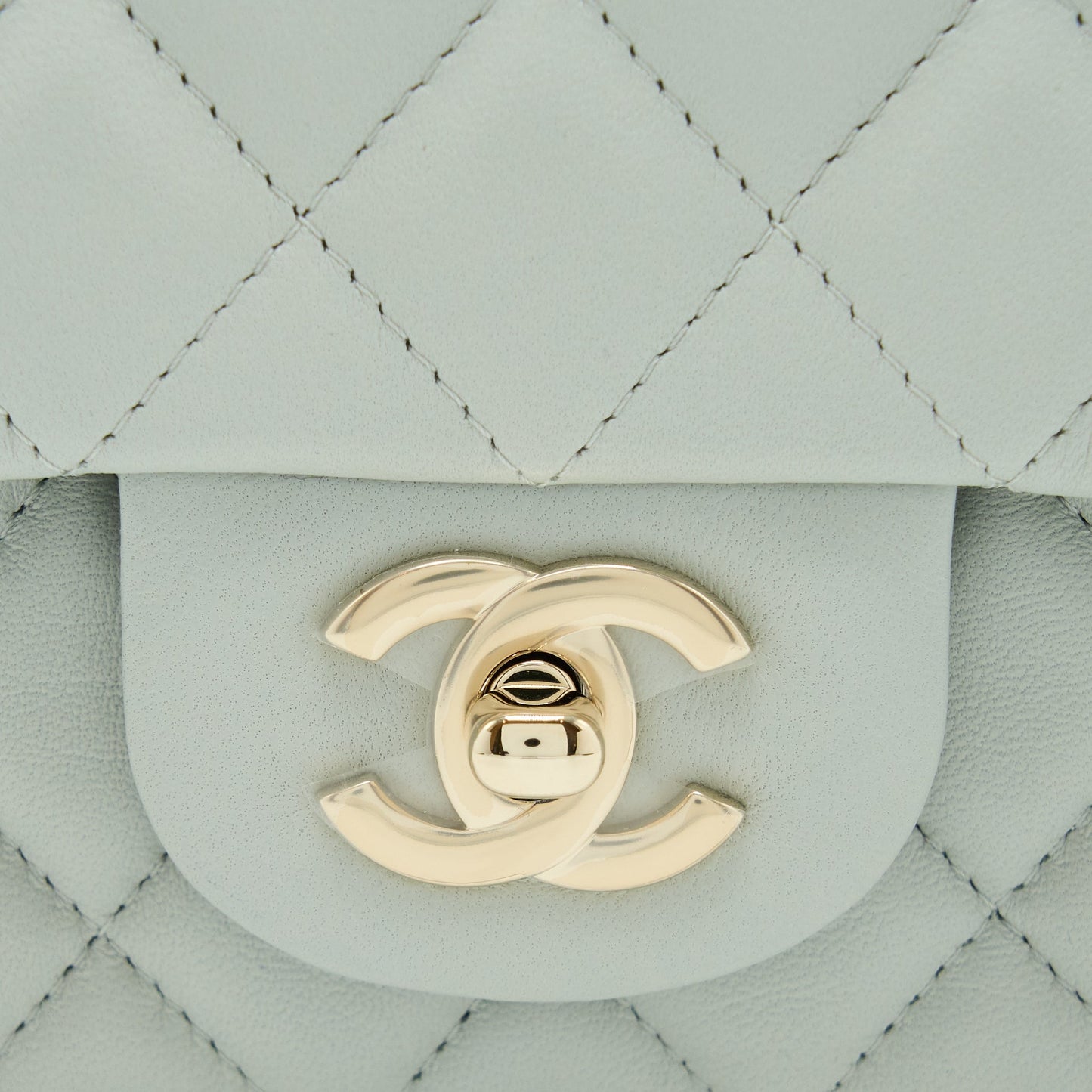 Chanel 23C Mini Rectangular Flap Bag Lambskin Light Grey L (Microchip)
