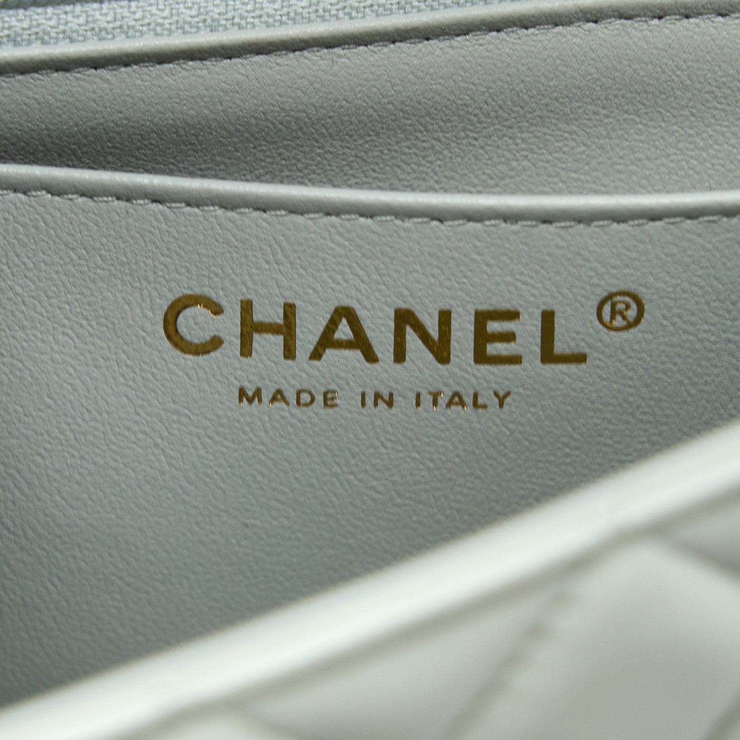 Chanel 23C Mini Rectangular Flap Bag Lambskin Light Grey L (Microchip)