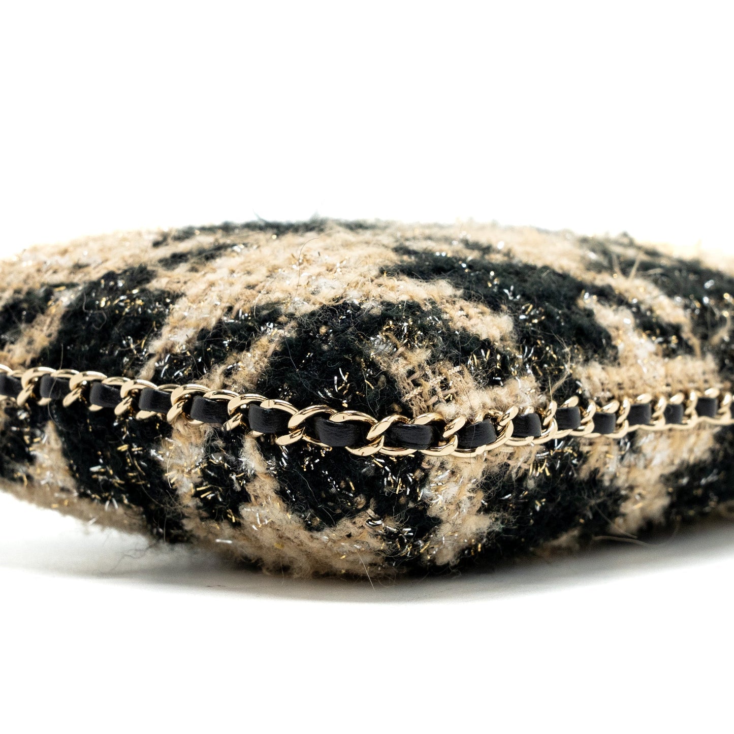 Chanel vertical phone case tweed multicolor black / light brown L