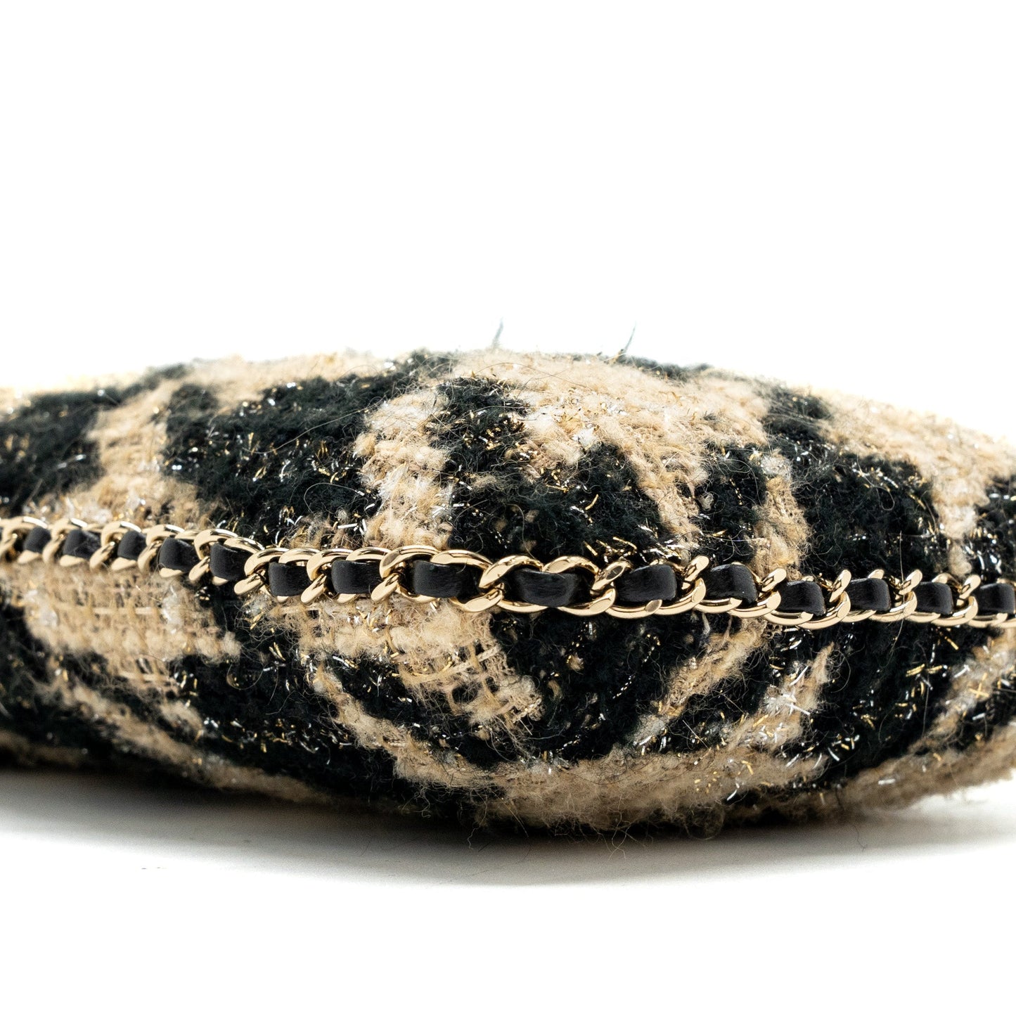 Chanel vertical phone case tweed multicolor black / light brown L