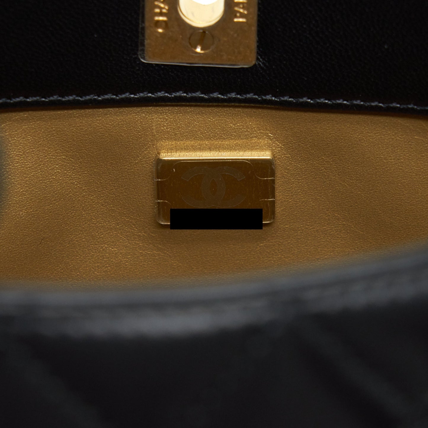 Chanel 22S Pearl Crush Hobo Bag Lambskin Black