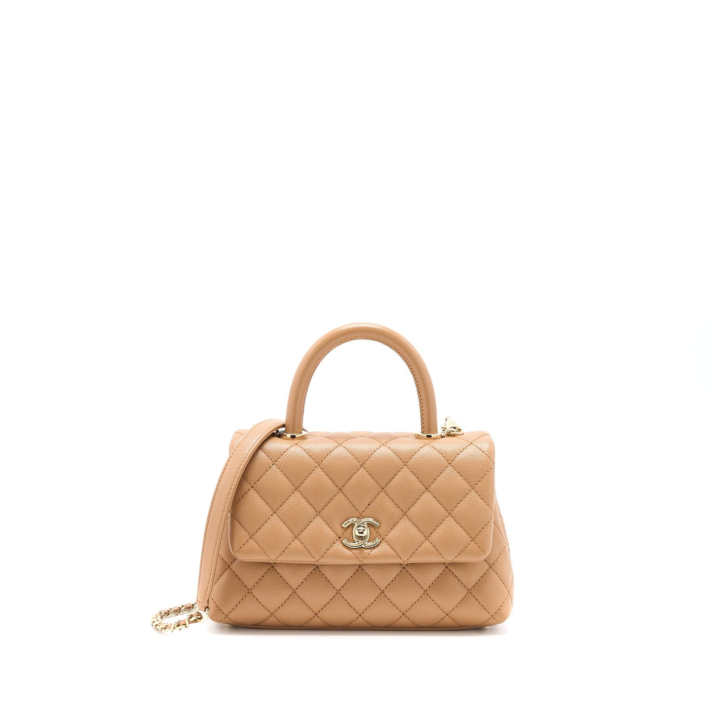 Chanel Small Coco Handle Caviar Brown